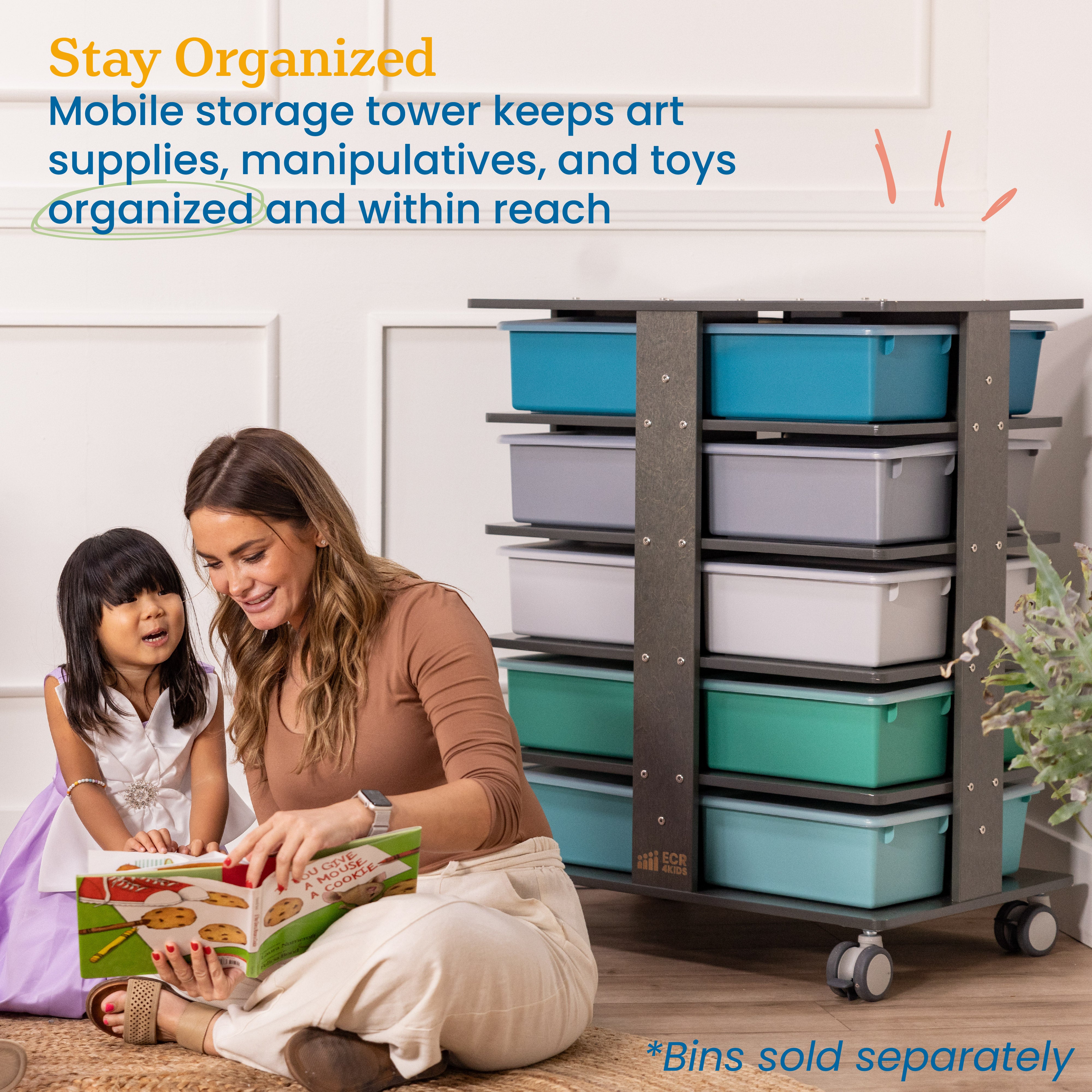 20-Compartment Mobile Storage Tower, 5x4