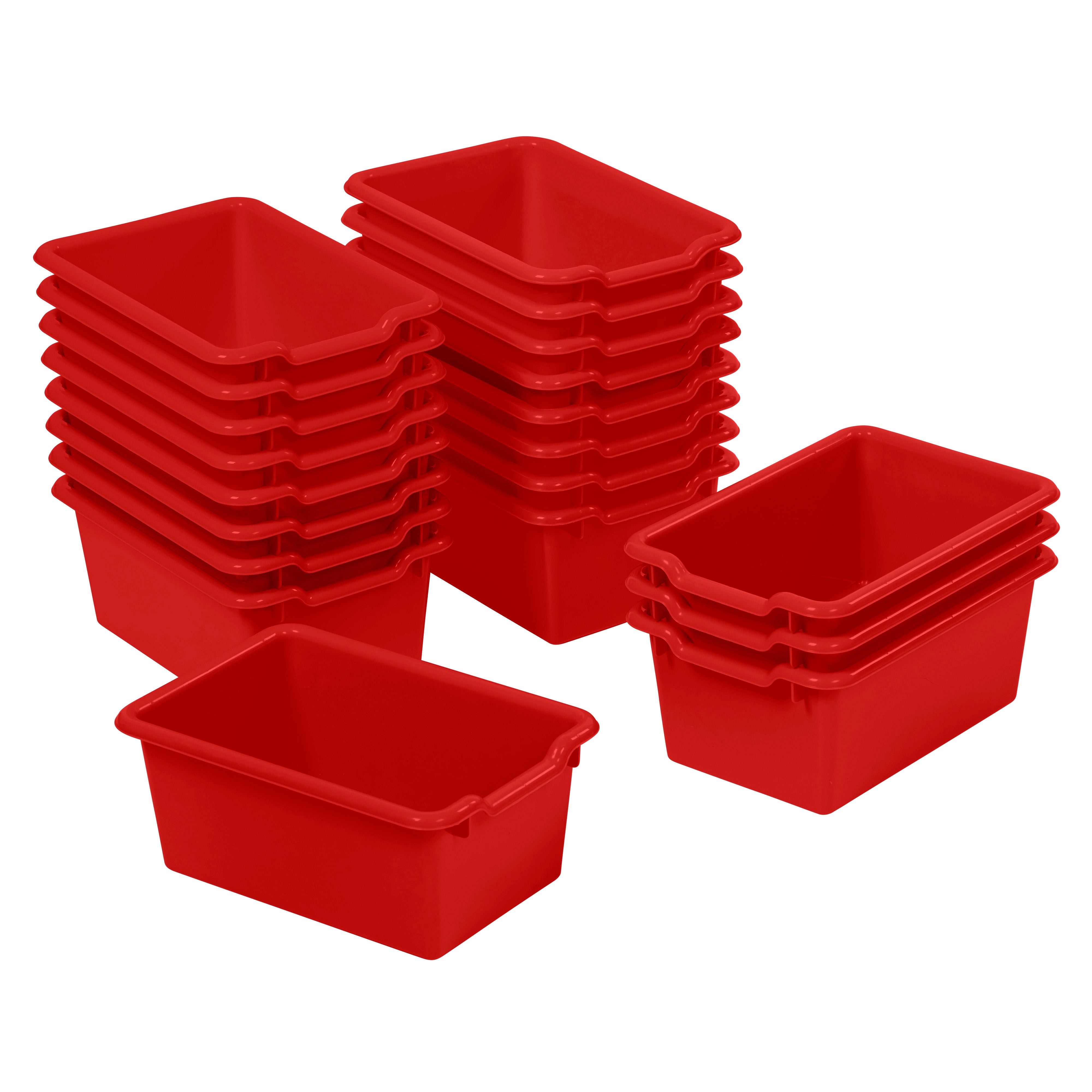 Scoop Front Plastic Storage Bins, 20-Piece