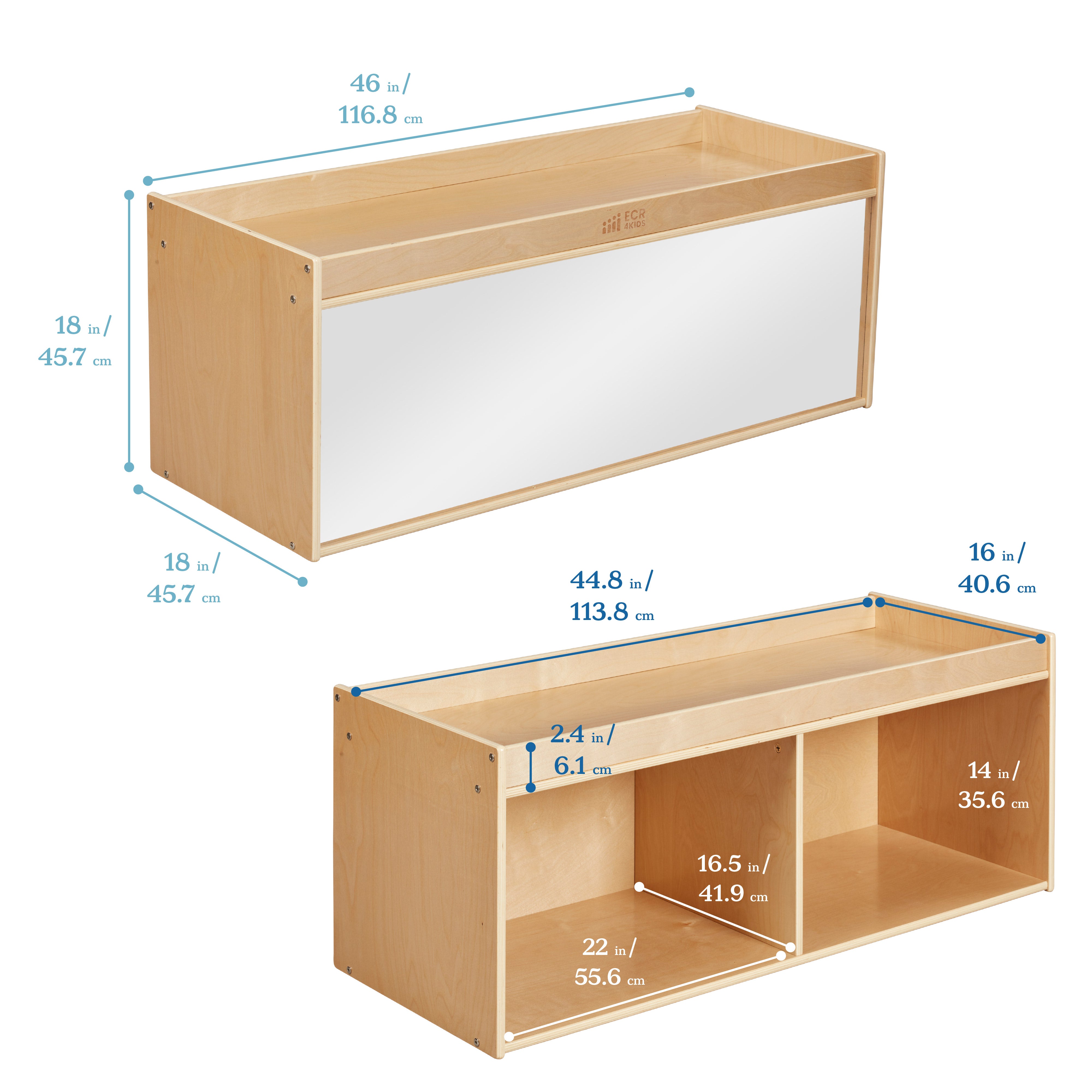 Infant Sensory Exploration Package with Coordination Mirror, Activity Center and Storage Cabinet