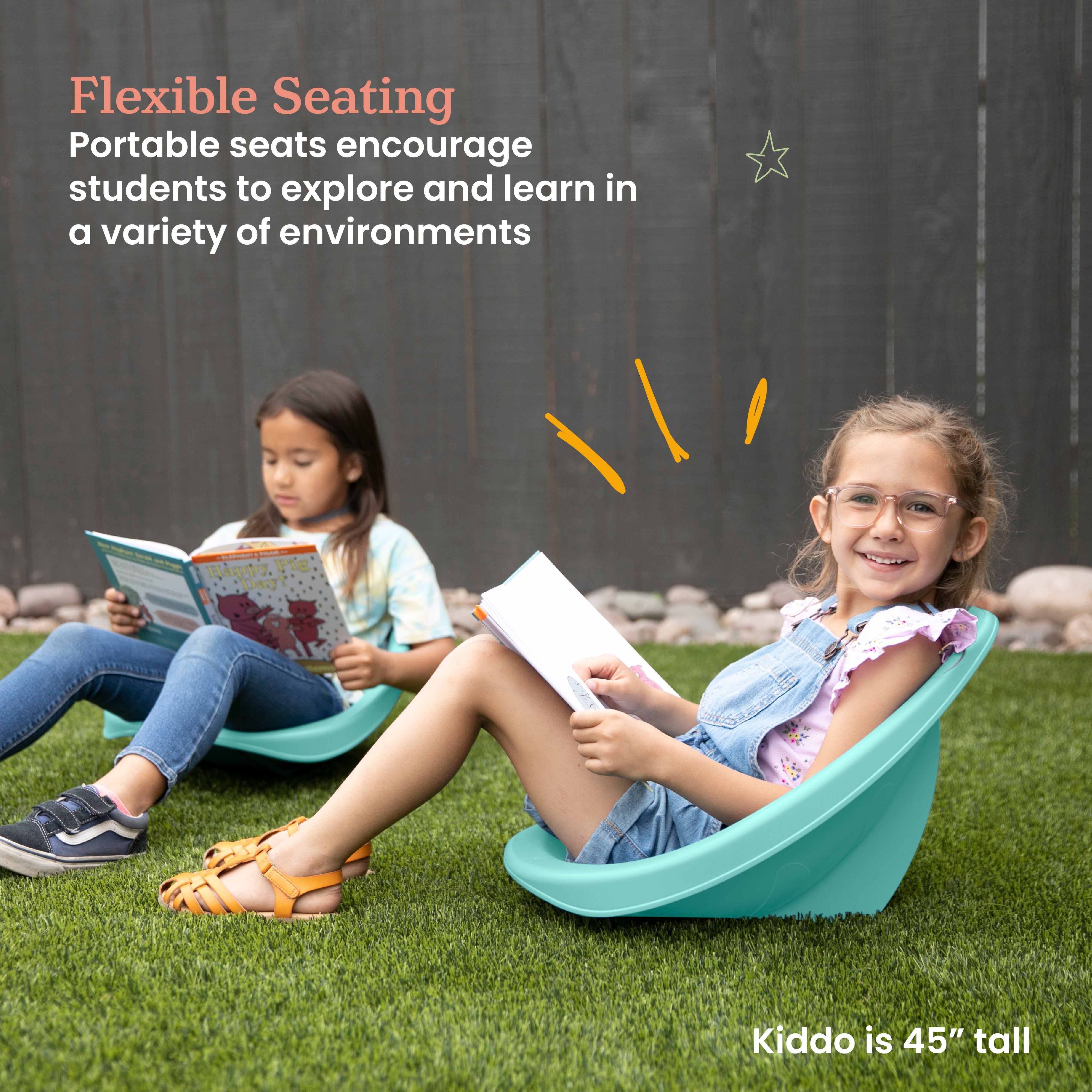 Mobile Leaf Seat Cart with 12 Leaf Floor Seats, Flexible Seating