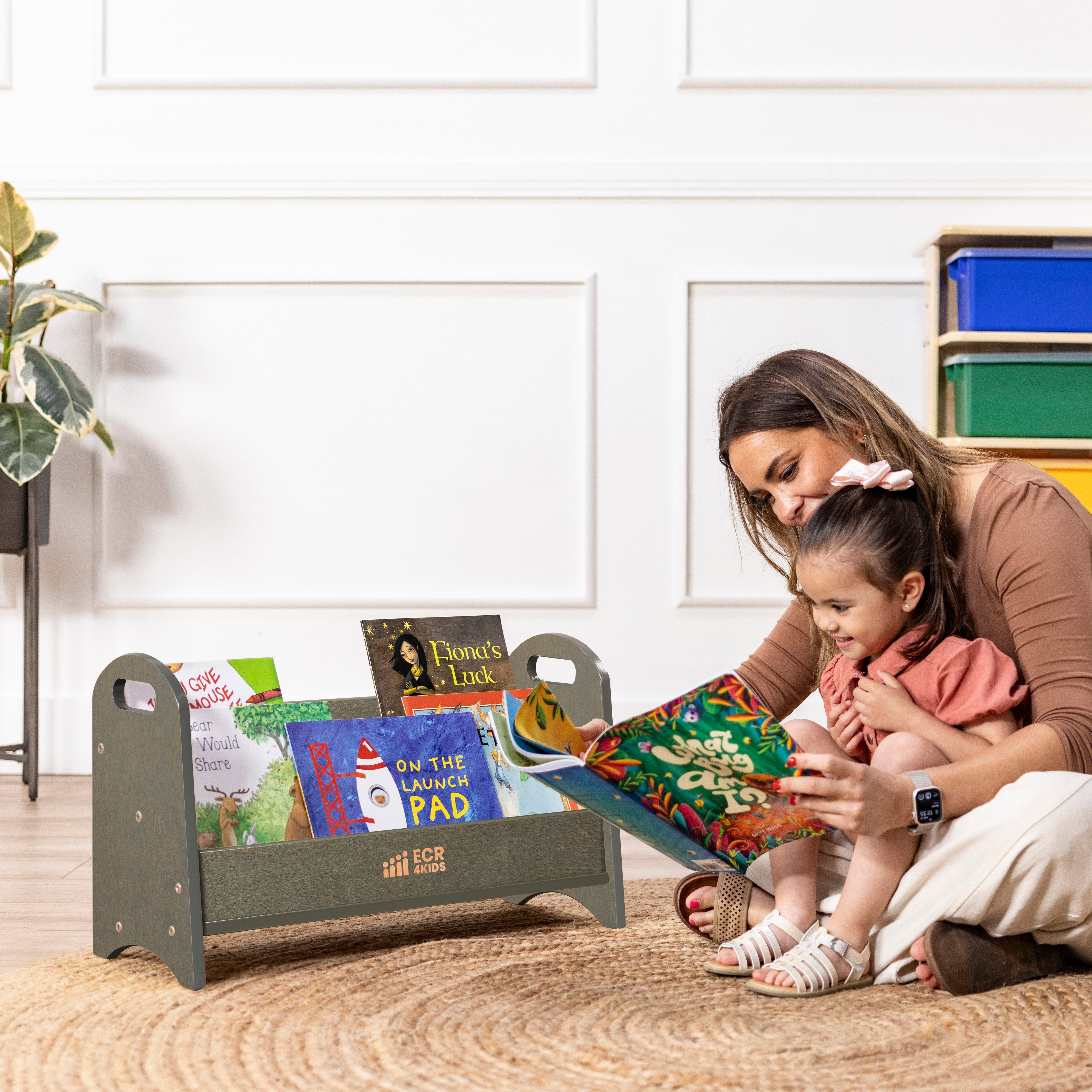 2-Shelf Tabletop Book Display with Handles