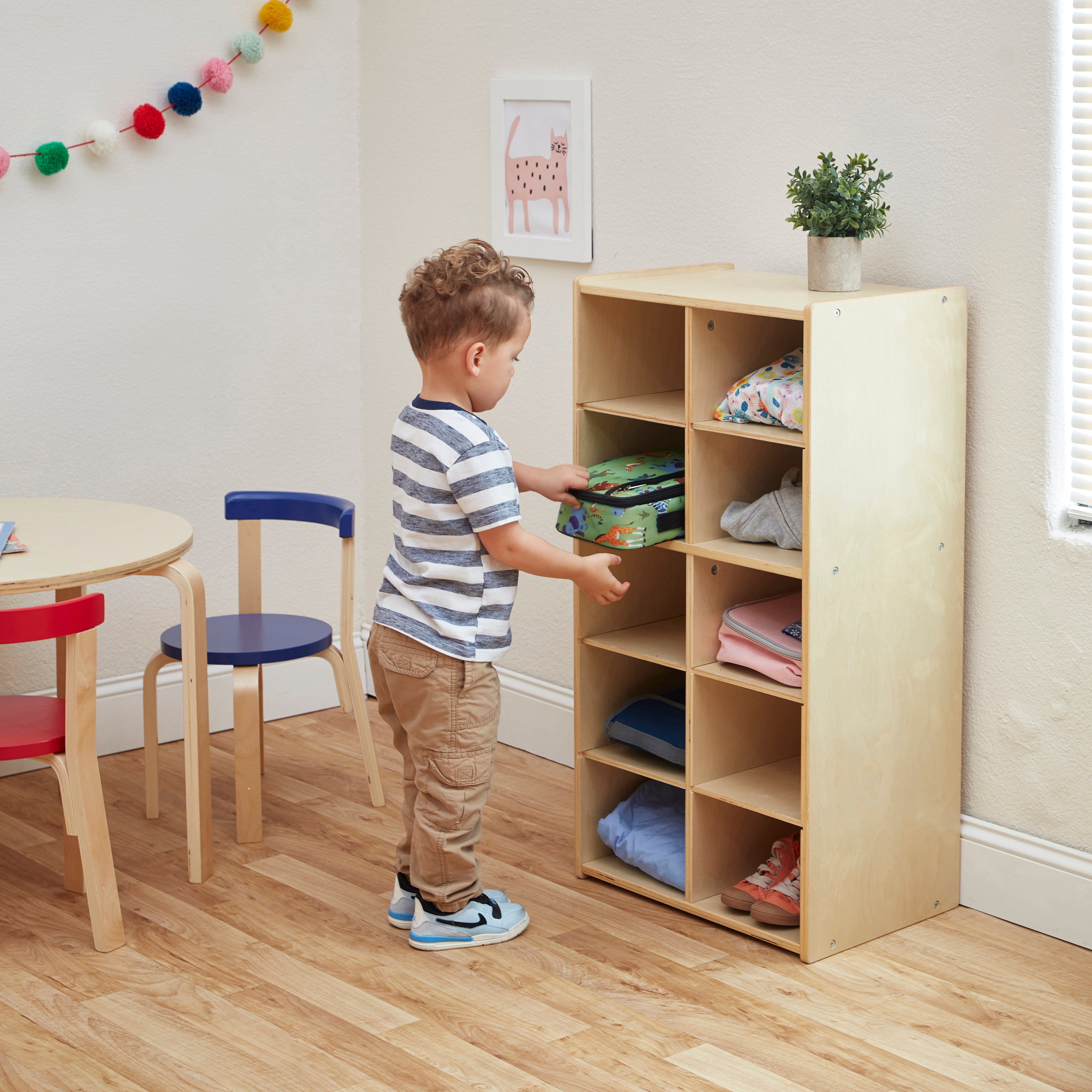 Streamline 10 Cubby Tray Storage Cabinet, 5x2, Classroom Furniture