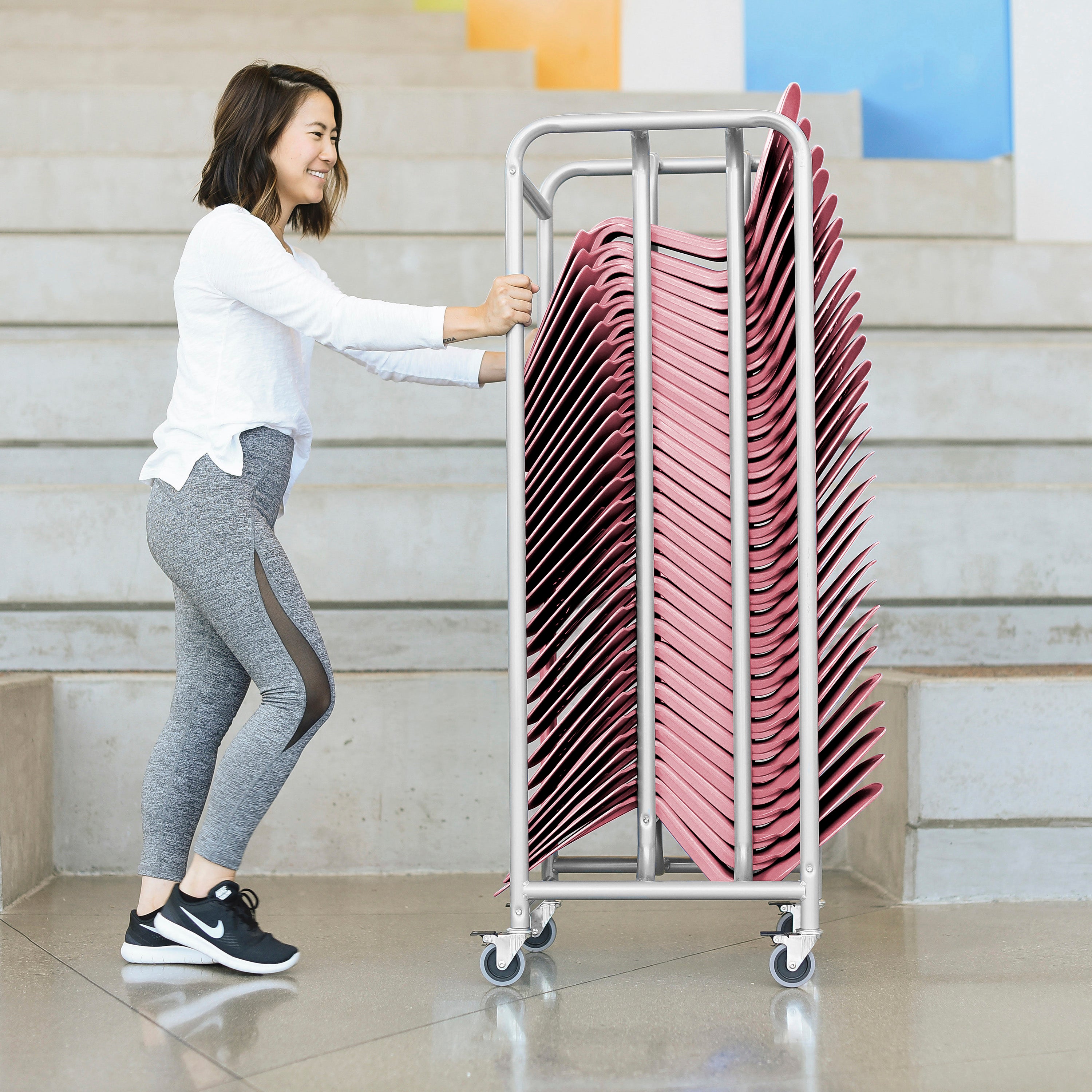 The Surf Indoor/Outdoor Portable Desk with Storage Cart, 30-Pack