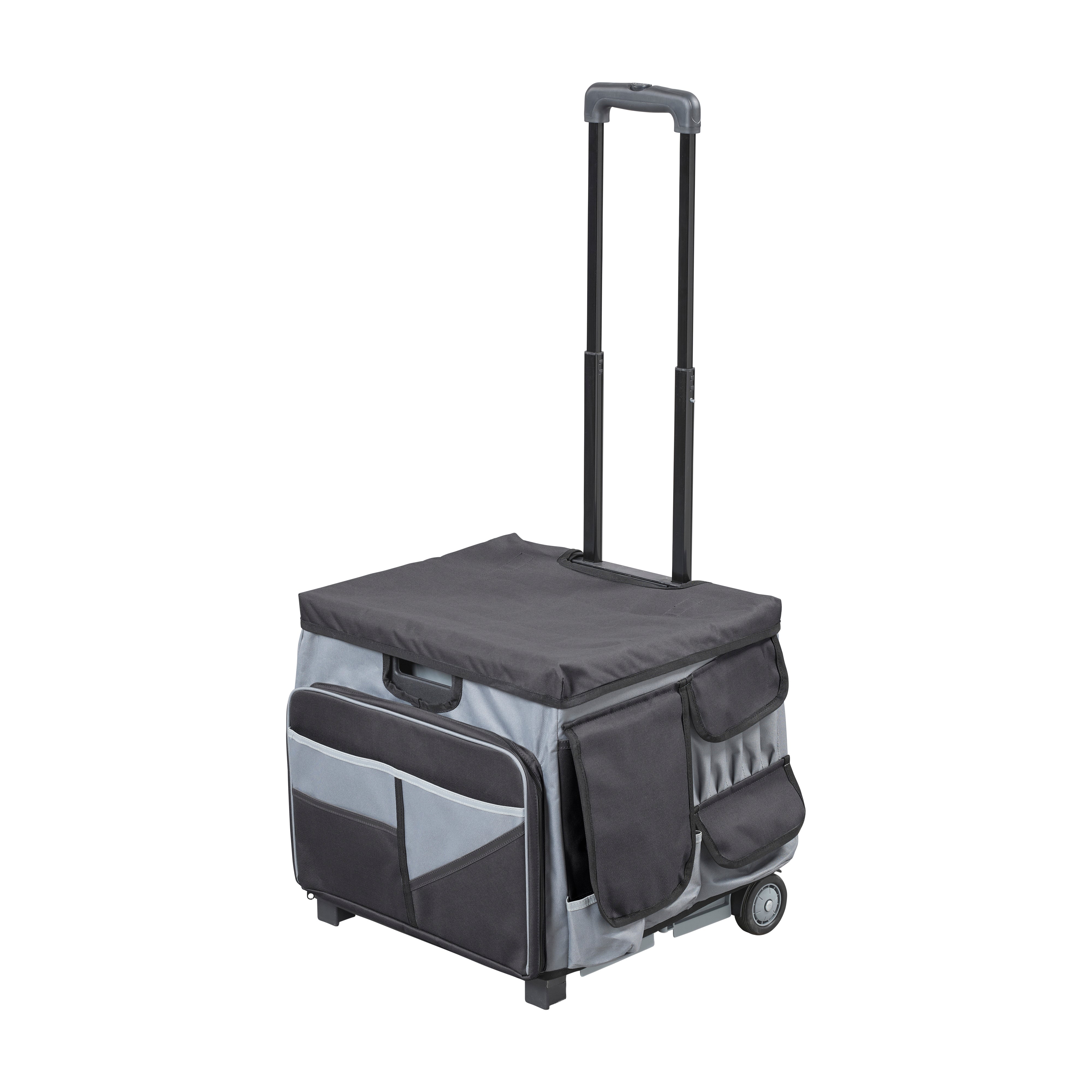 Mobile Folding Utility Cart with Canvas Storage Organizer Bag