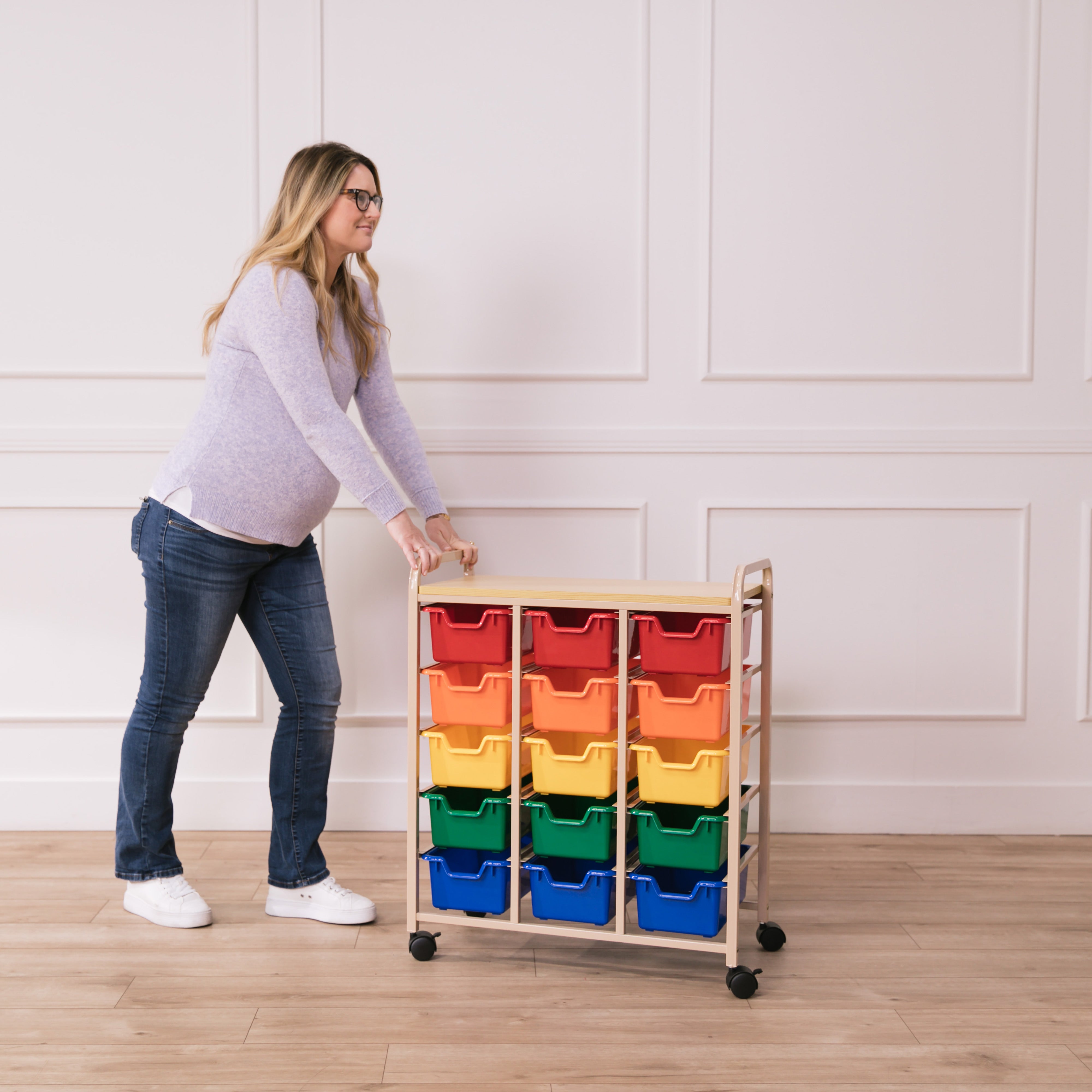 Mobile Organizer with 15 Storage Bins
