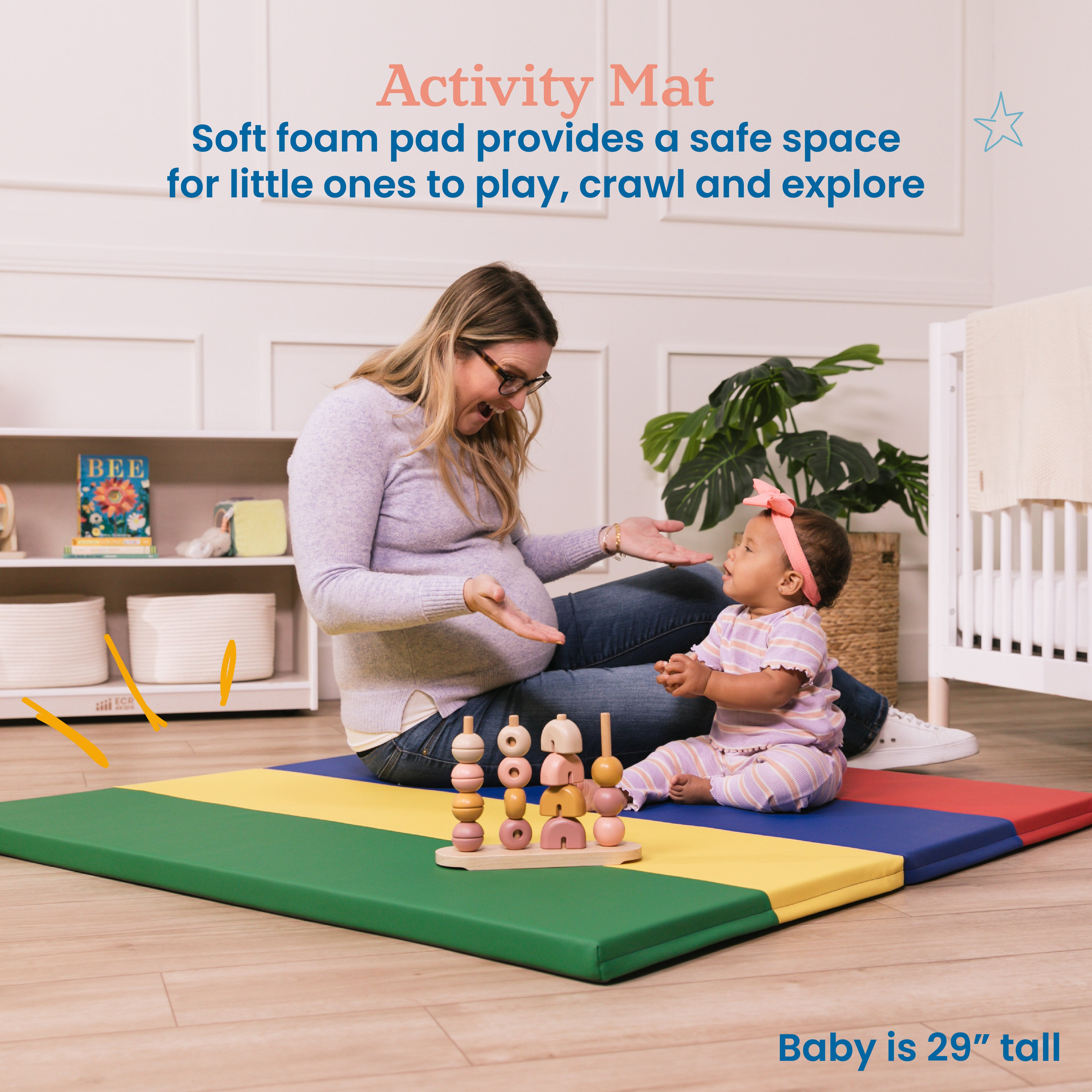 4-Section Rainbow Runway Activity Mat