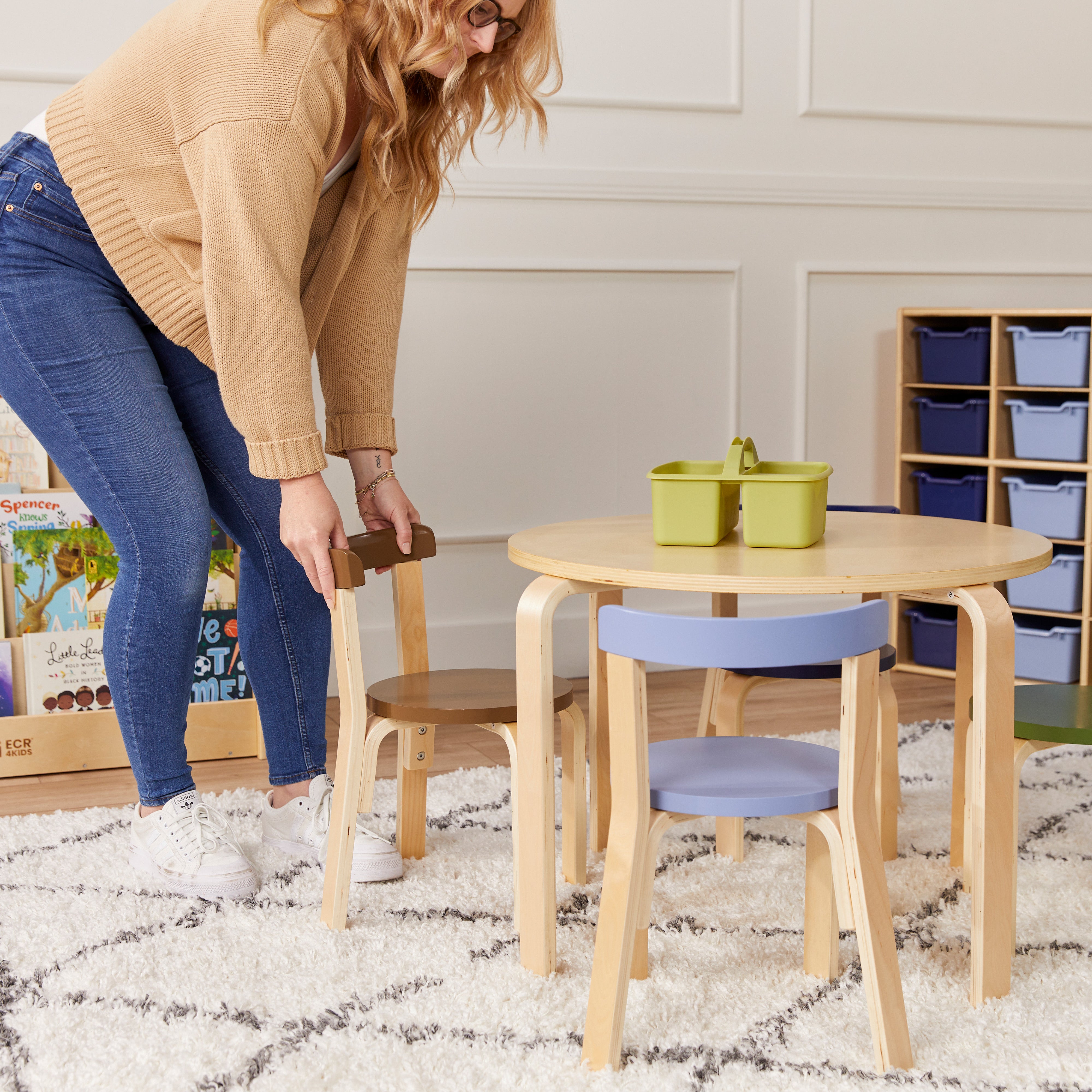 Bentwood Table and Curved Back Chair Set, 5-Piece