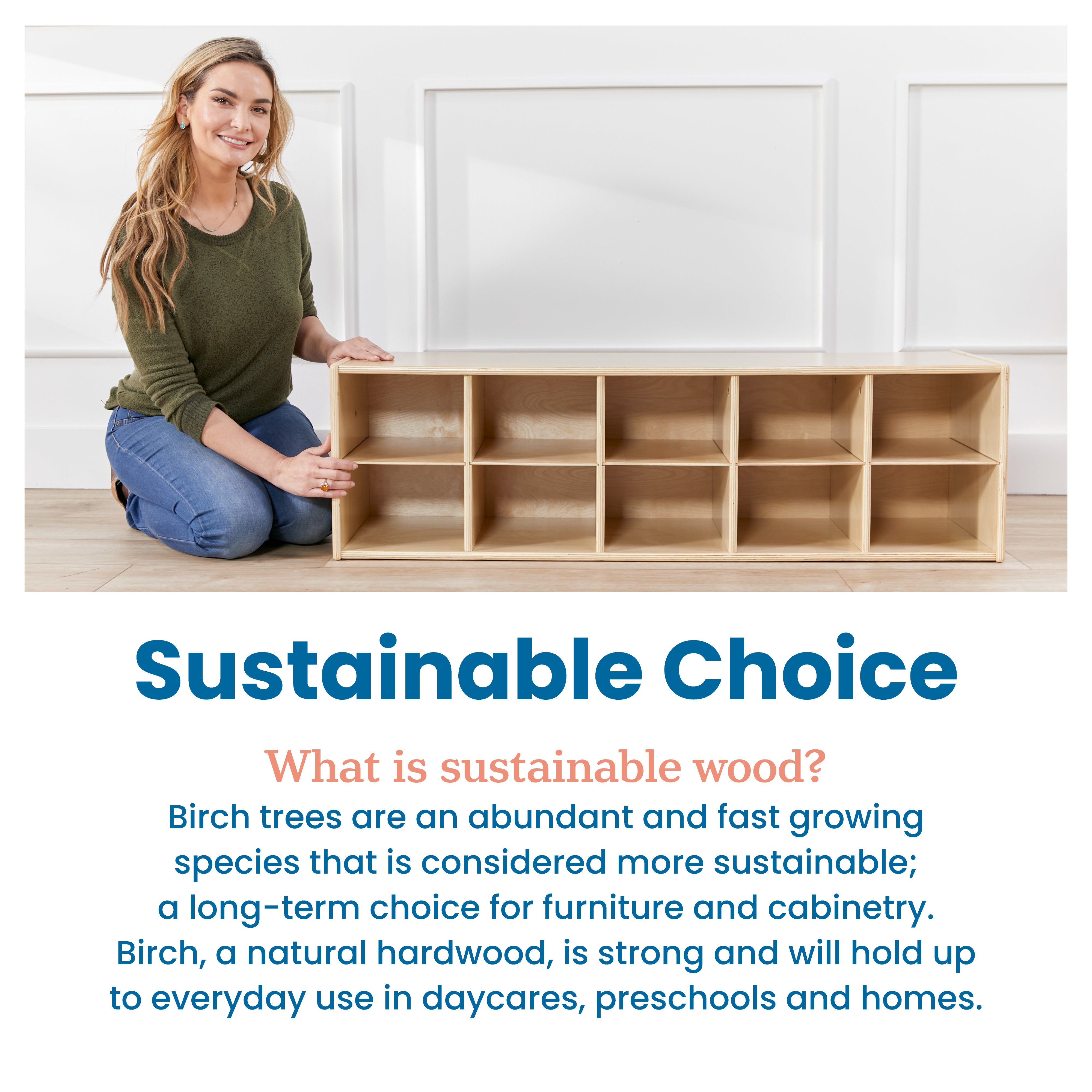 Streamline 10 Cubby Tray Storage Cabinet, 2x5