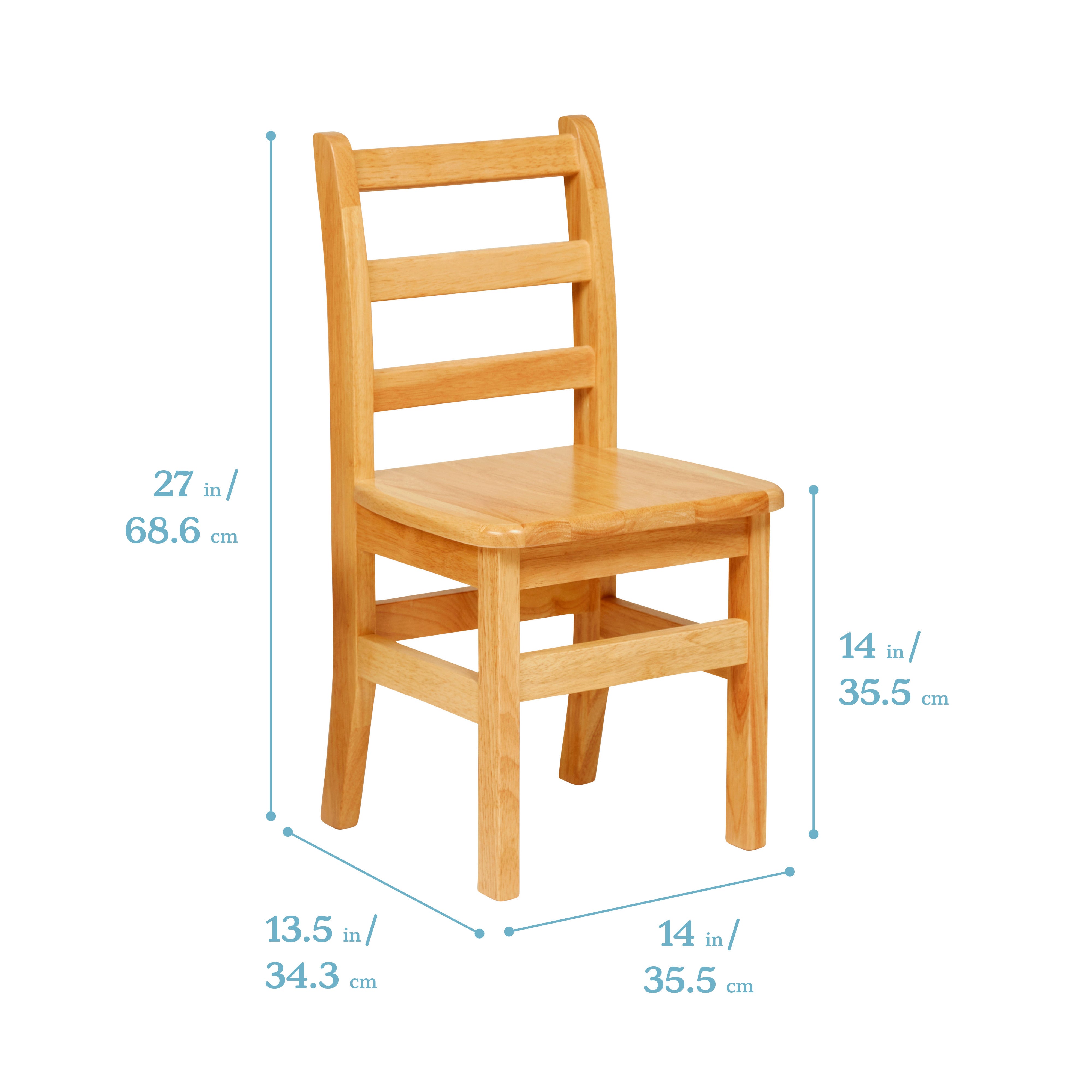 Three Rung Ladderback Chair, 2-Pack