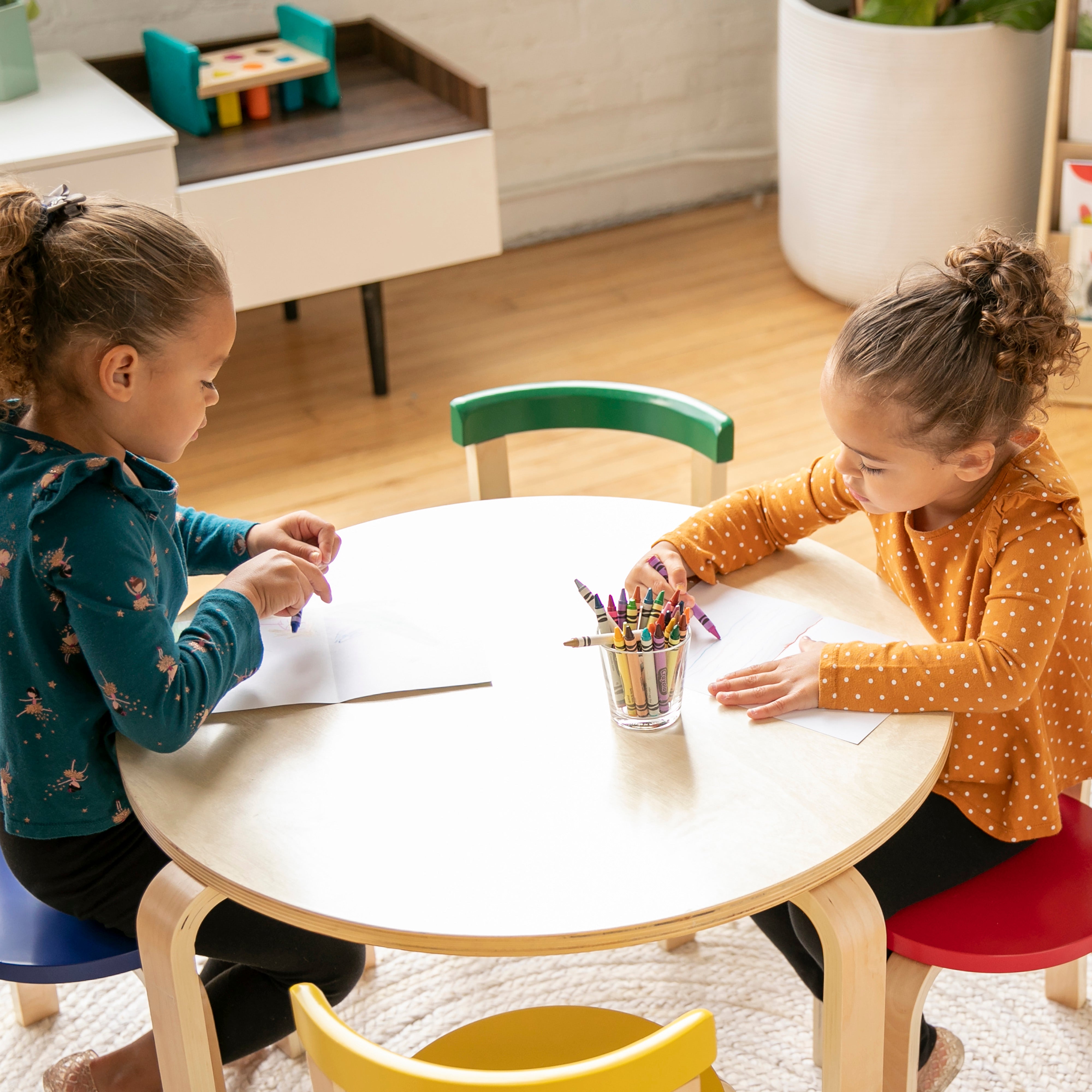 Bentwood Table and Curved Back Chair Set, 5-Piece