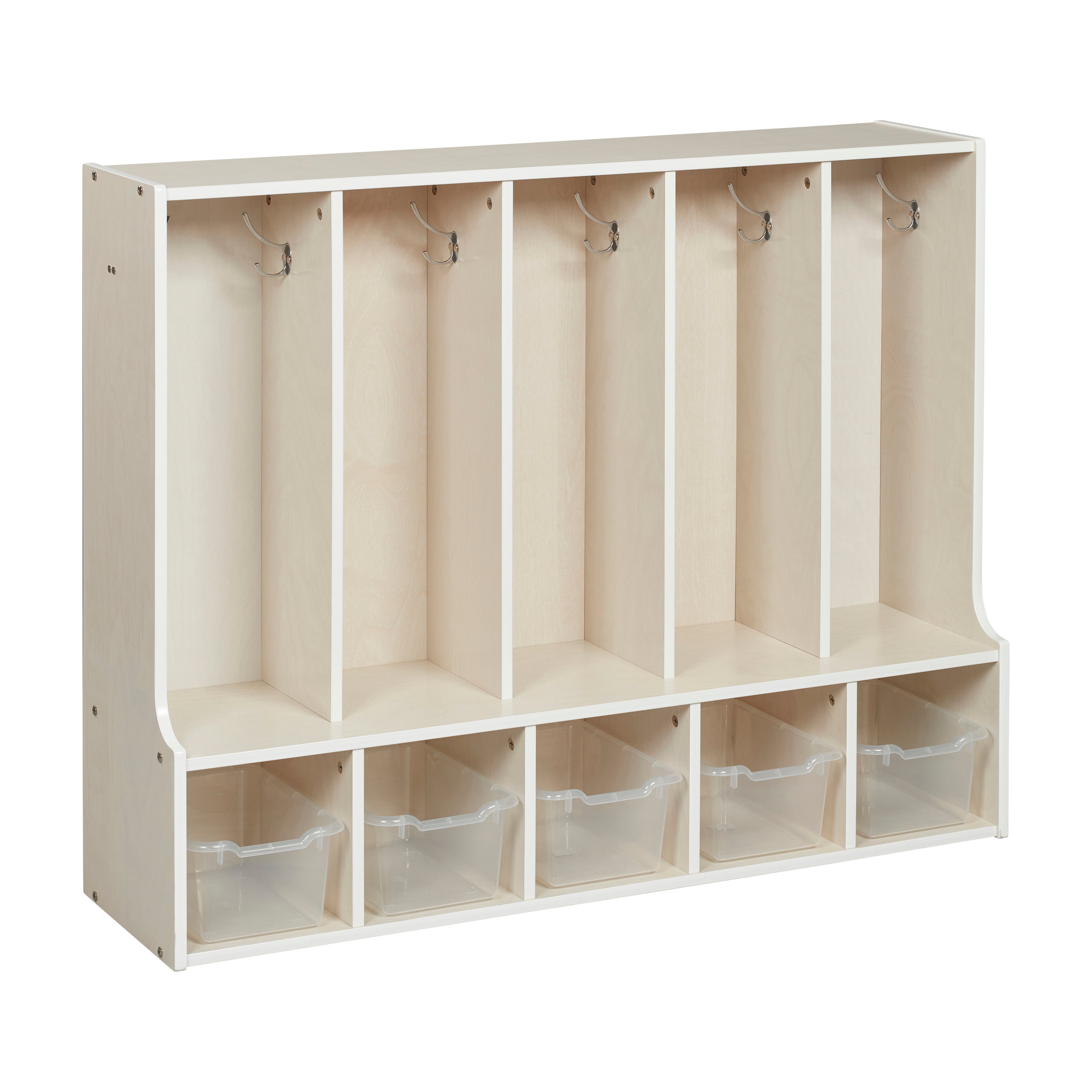 Streamline 5-Section Toddler Coat Locker with Bench and Bins