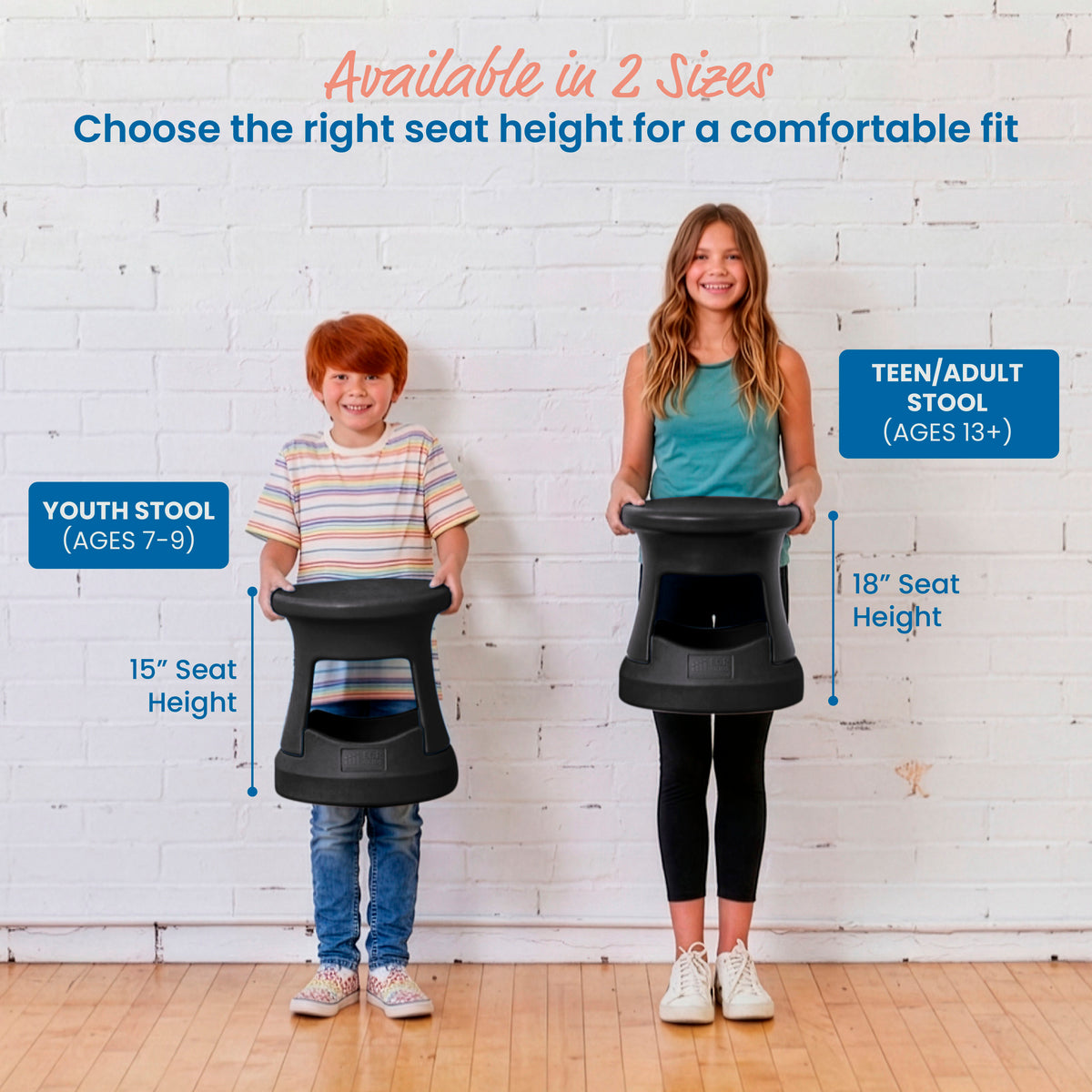 Active Storage Wobble Stool, 18in Seat Height