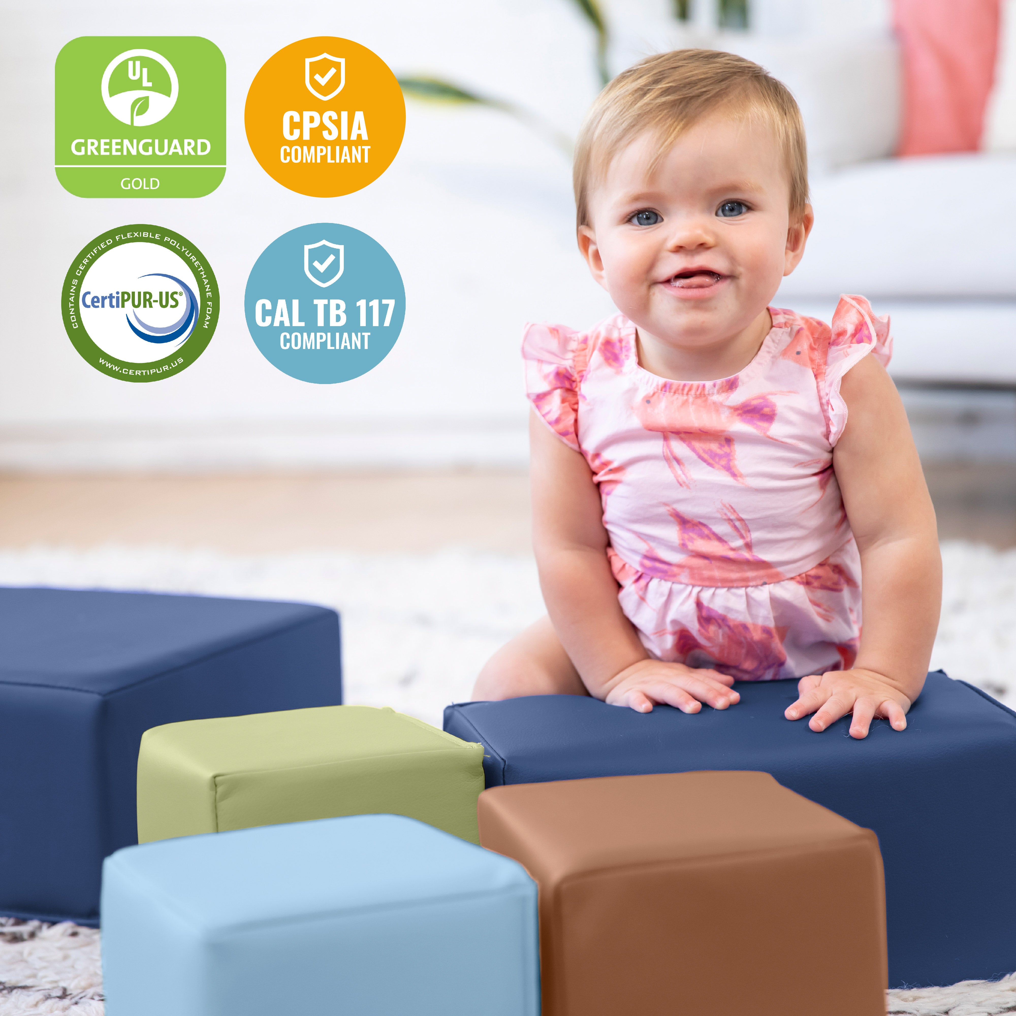 Toddler Foam Building Blocks, 7-Piece
