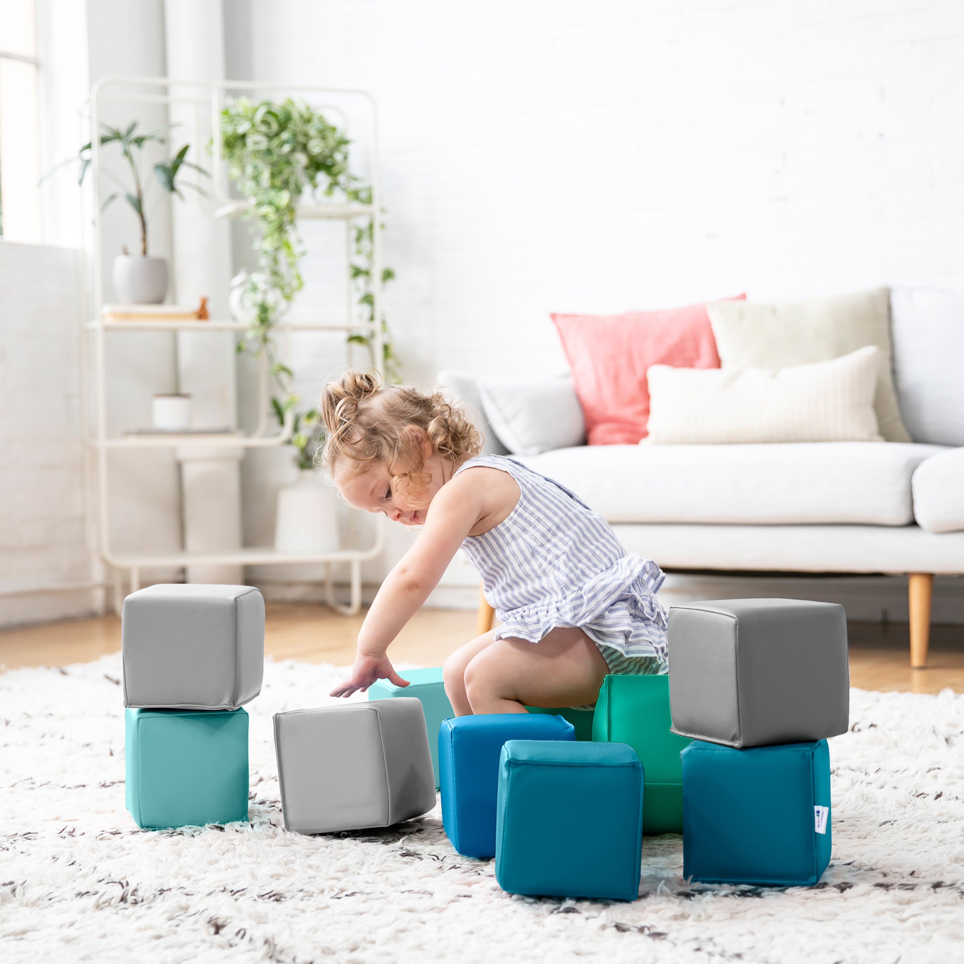 Patchwork Toddler Stacking Blocks, 12-Piece