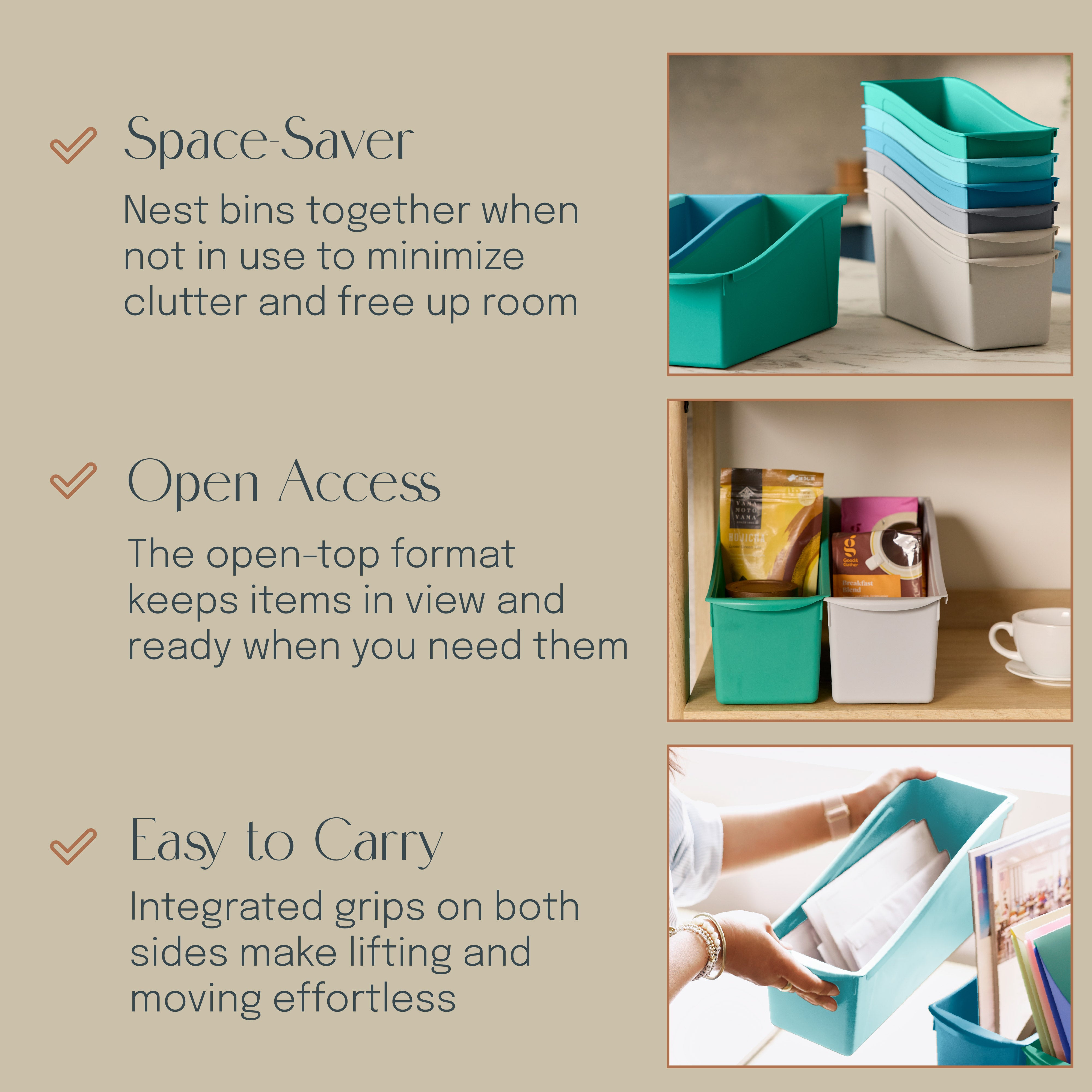 Linking Storage Book Bins, 10-Piece