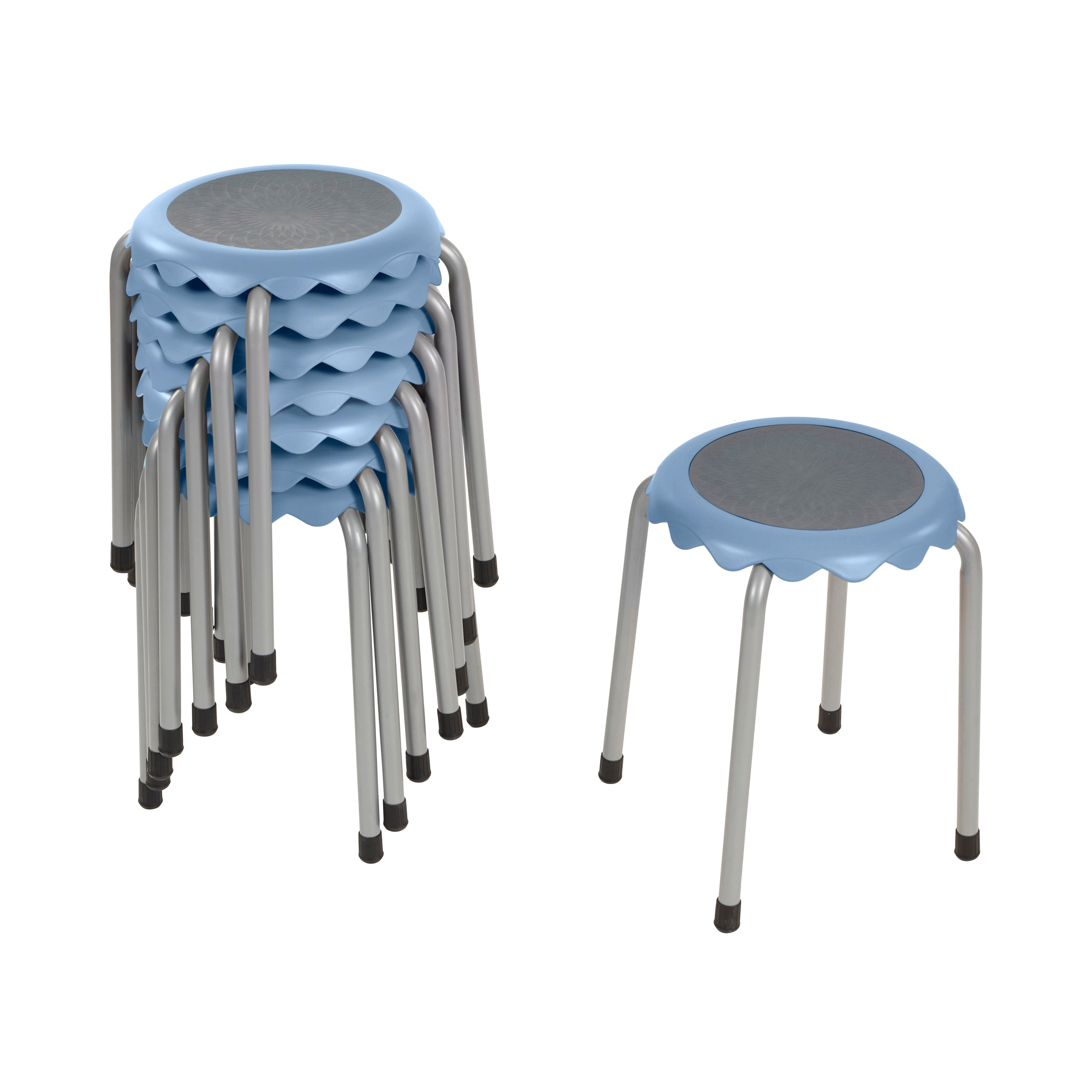 Daisy Stackable Stool with Glides Seating Set, 8-Piece