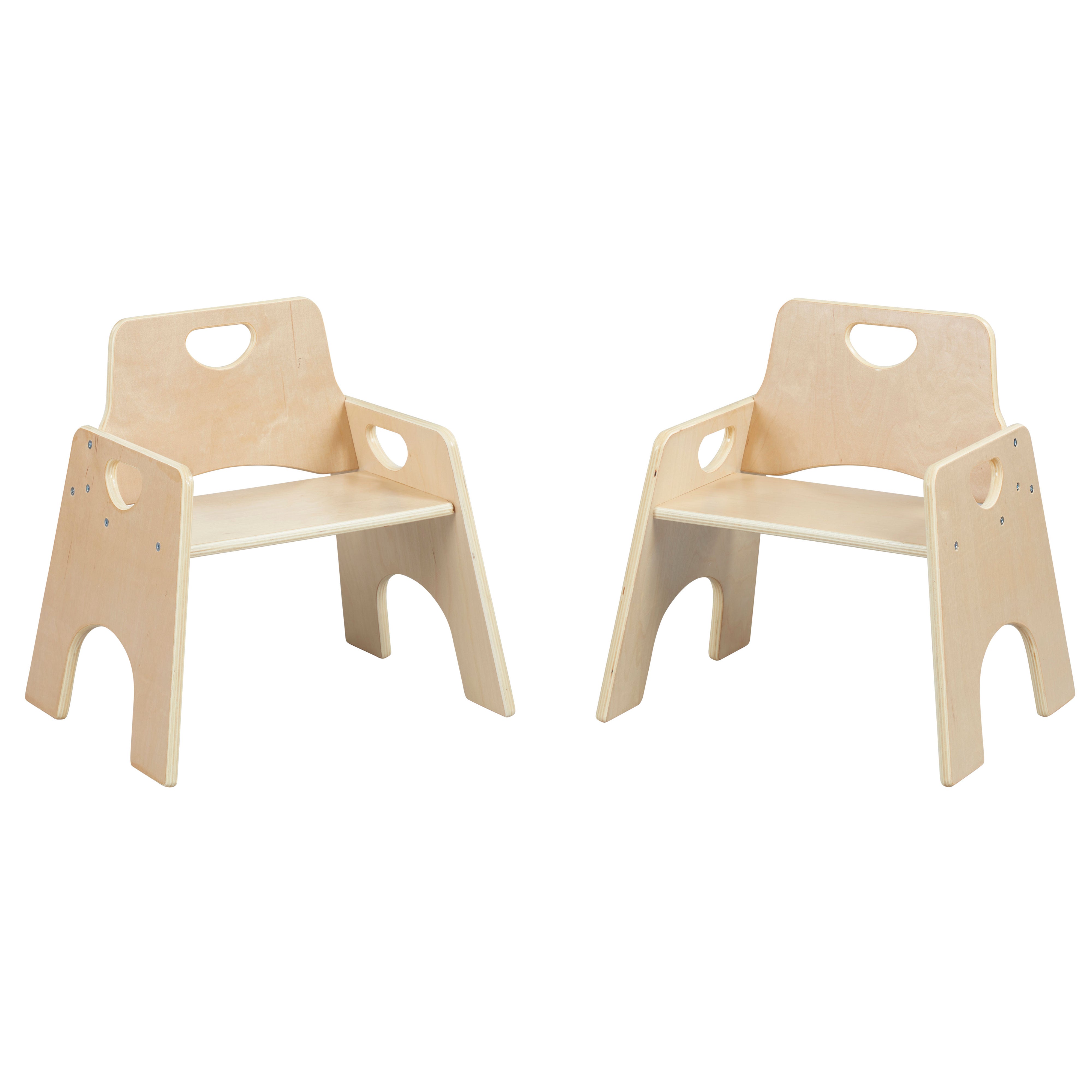 Stackable Wooden Toddler Chair, 10in, 2-Pack