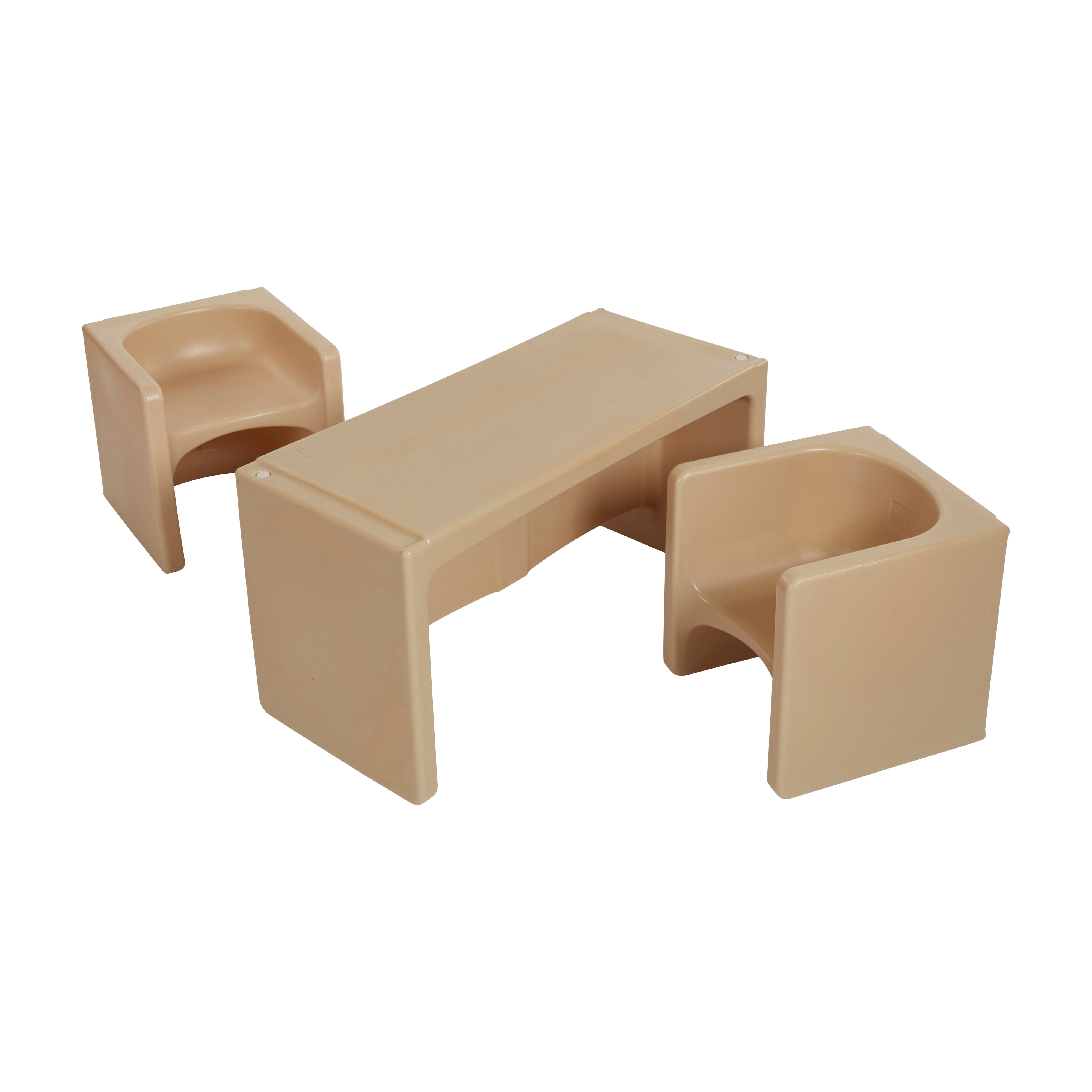 Tri-Me Table and Cube Chair Set, 3-Piece