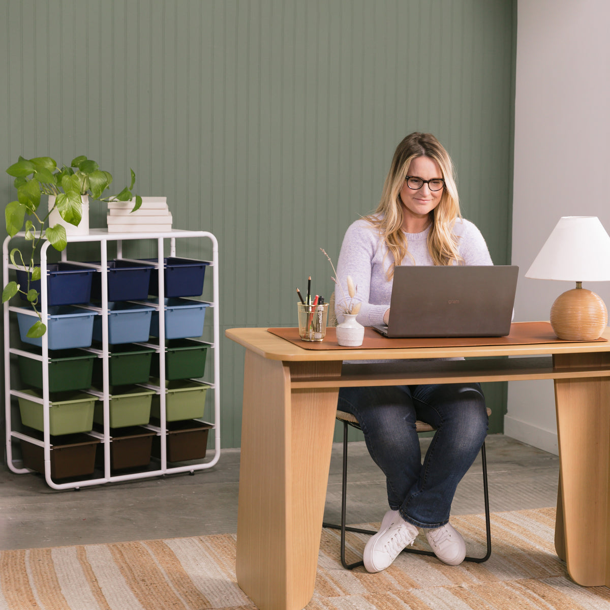 5-Tier Storage Rack with 15 Cubby Bins, 5x3