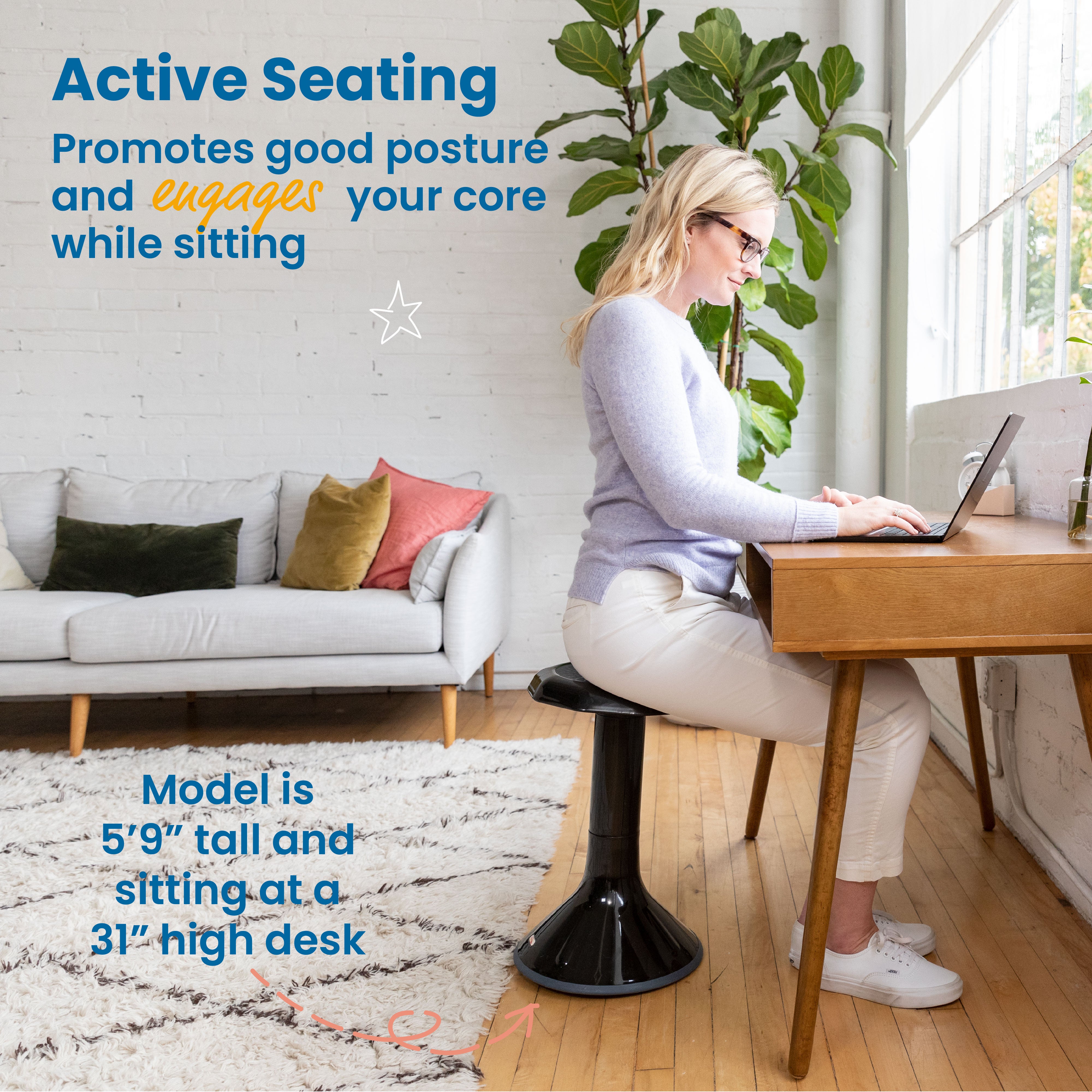 ACE Active Core Engagement Wobble Stool, 20-Inch Seat Height