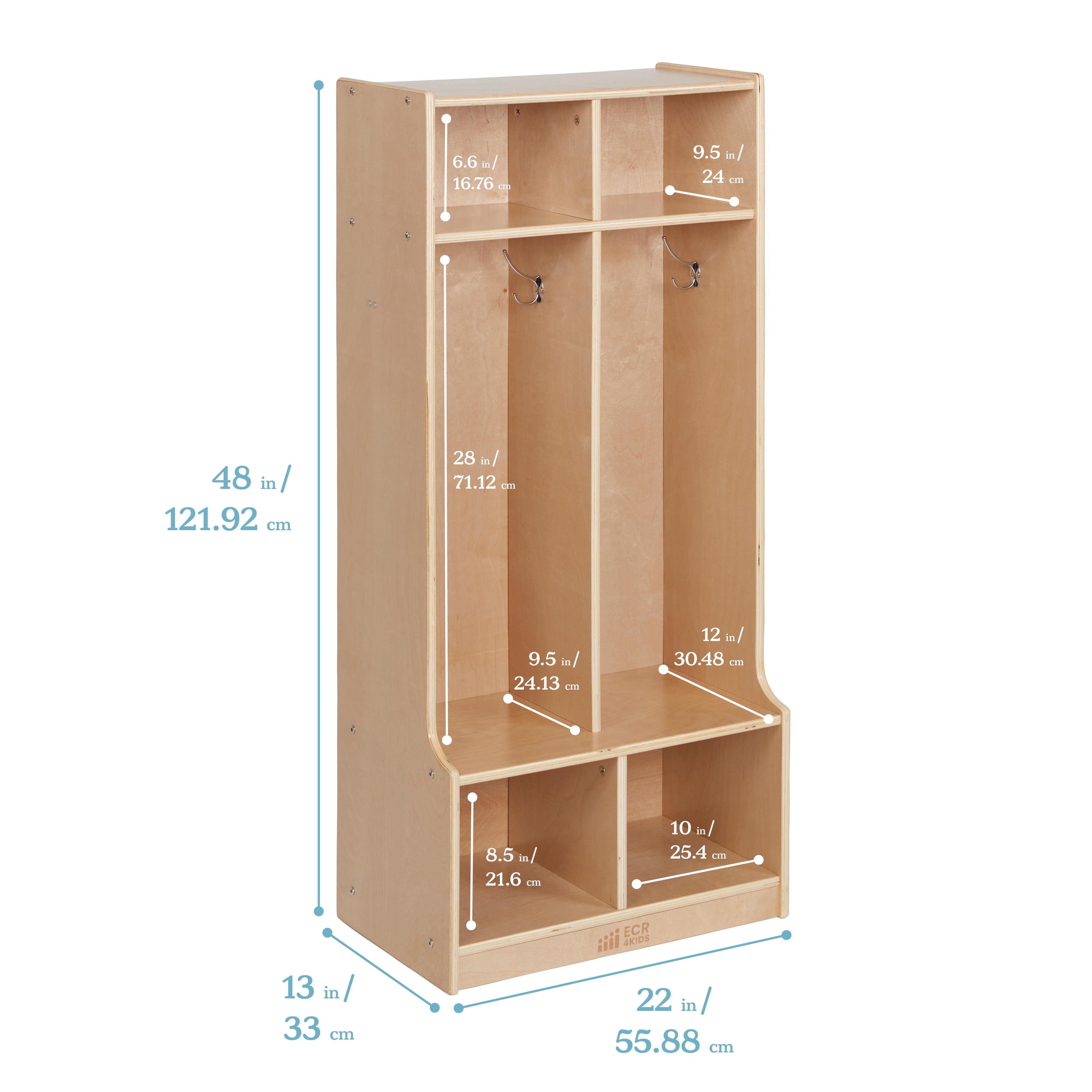 2-Section Coat Locker with Bench