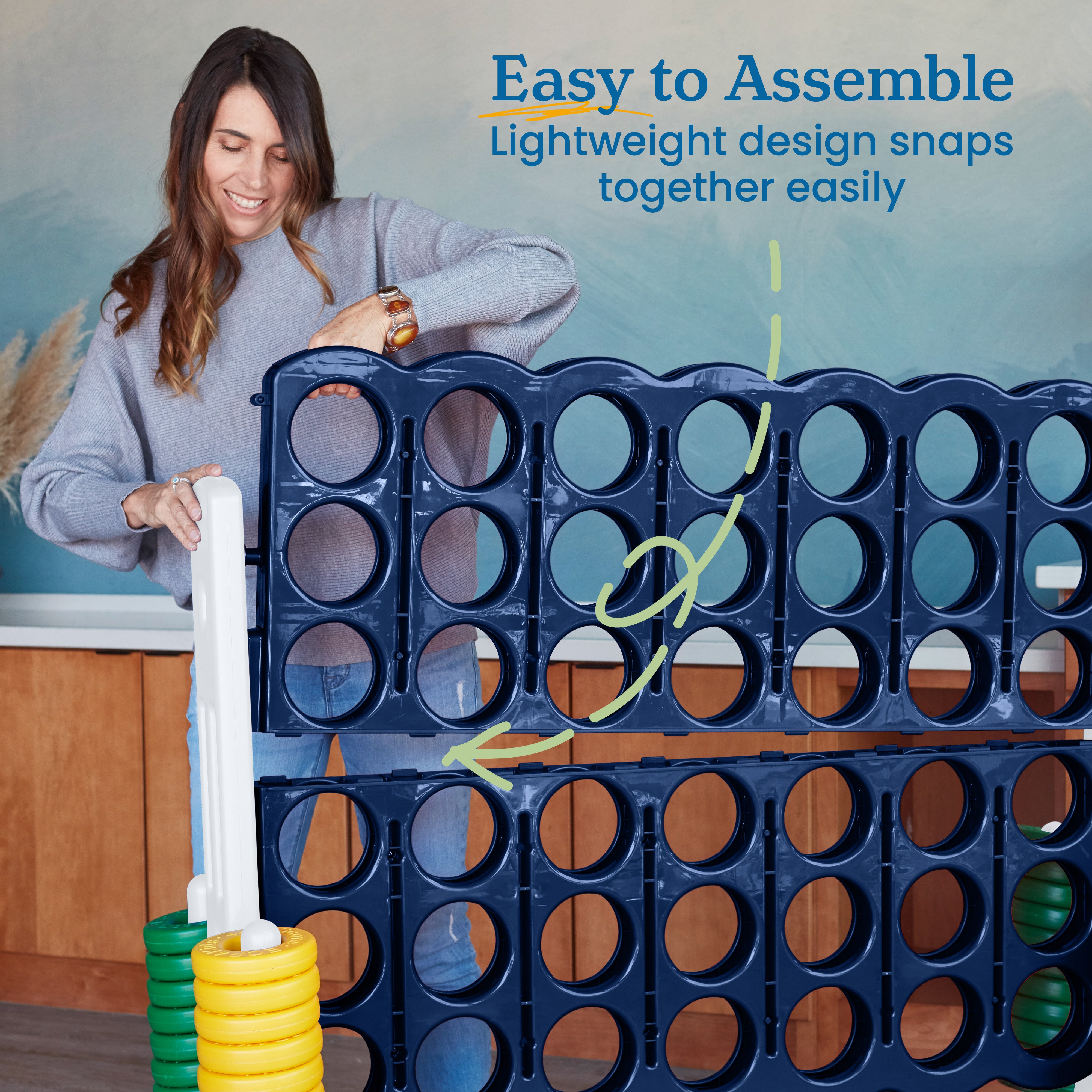 Jumbo 4-To-Score Giant Game with 42 Rings and Reset Sliders