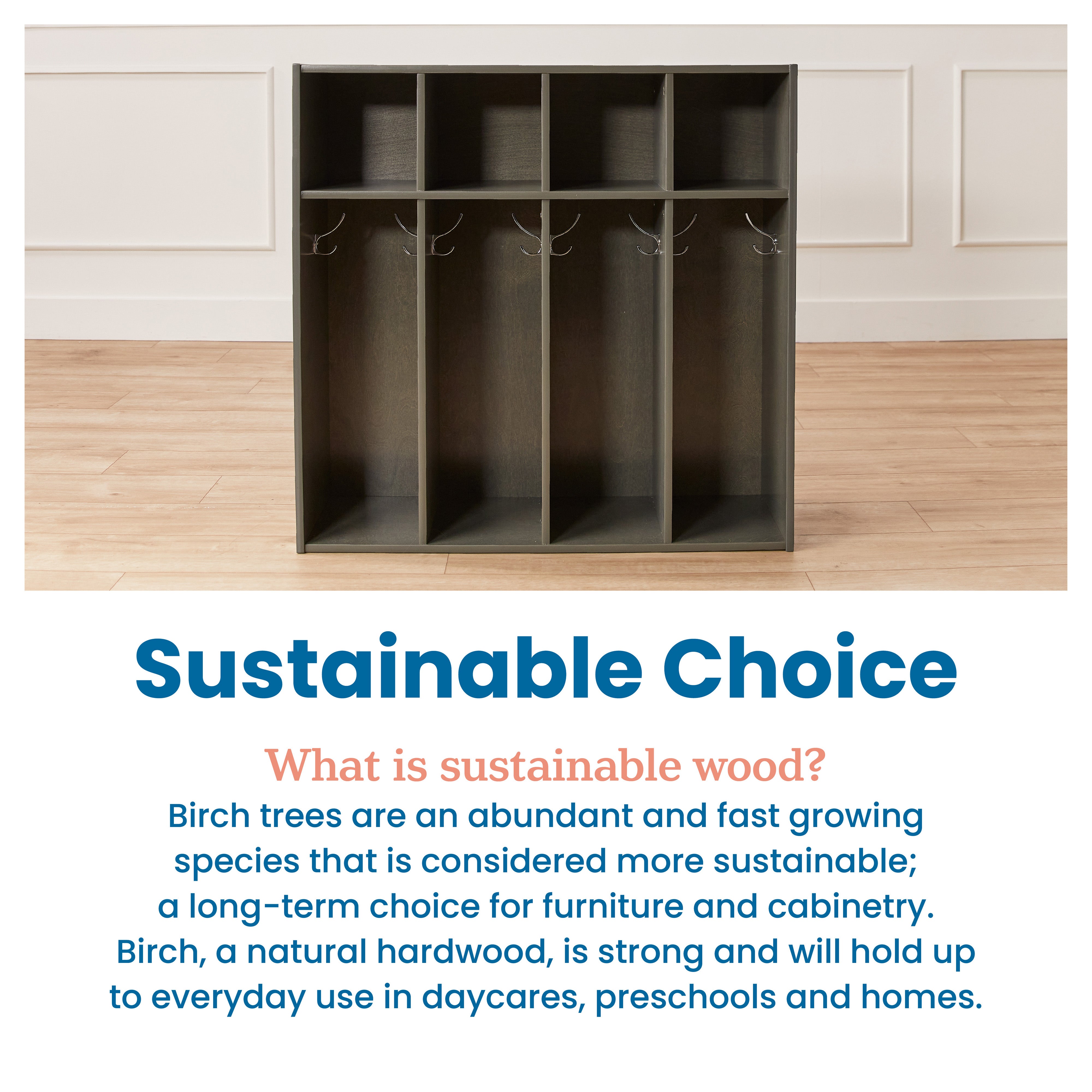 Streamline 4-Section Coat Locker, Toddler Size