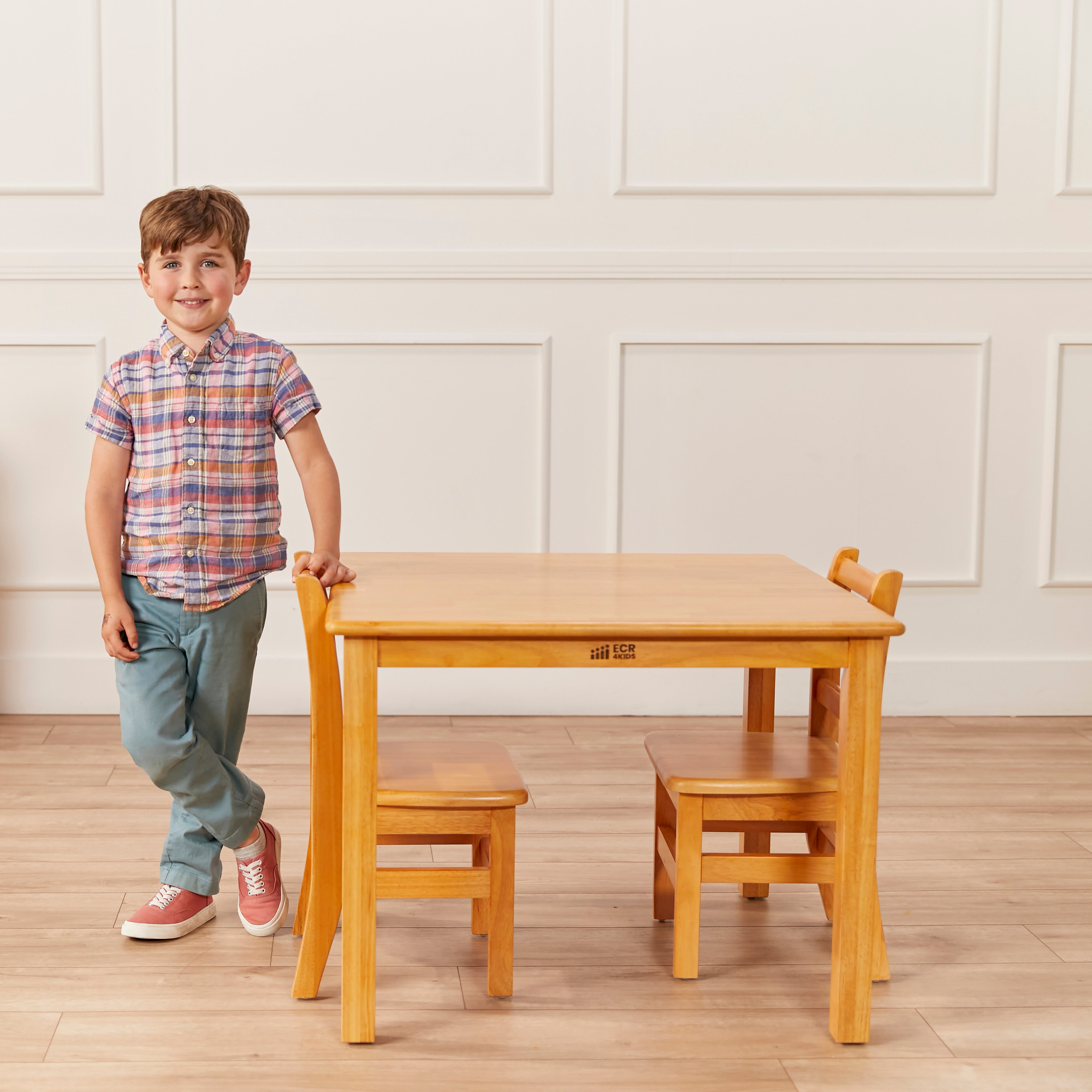 30in Square Hardwood Table with 22in Legs
