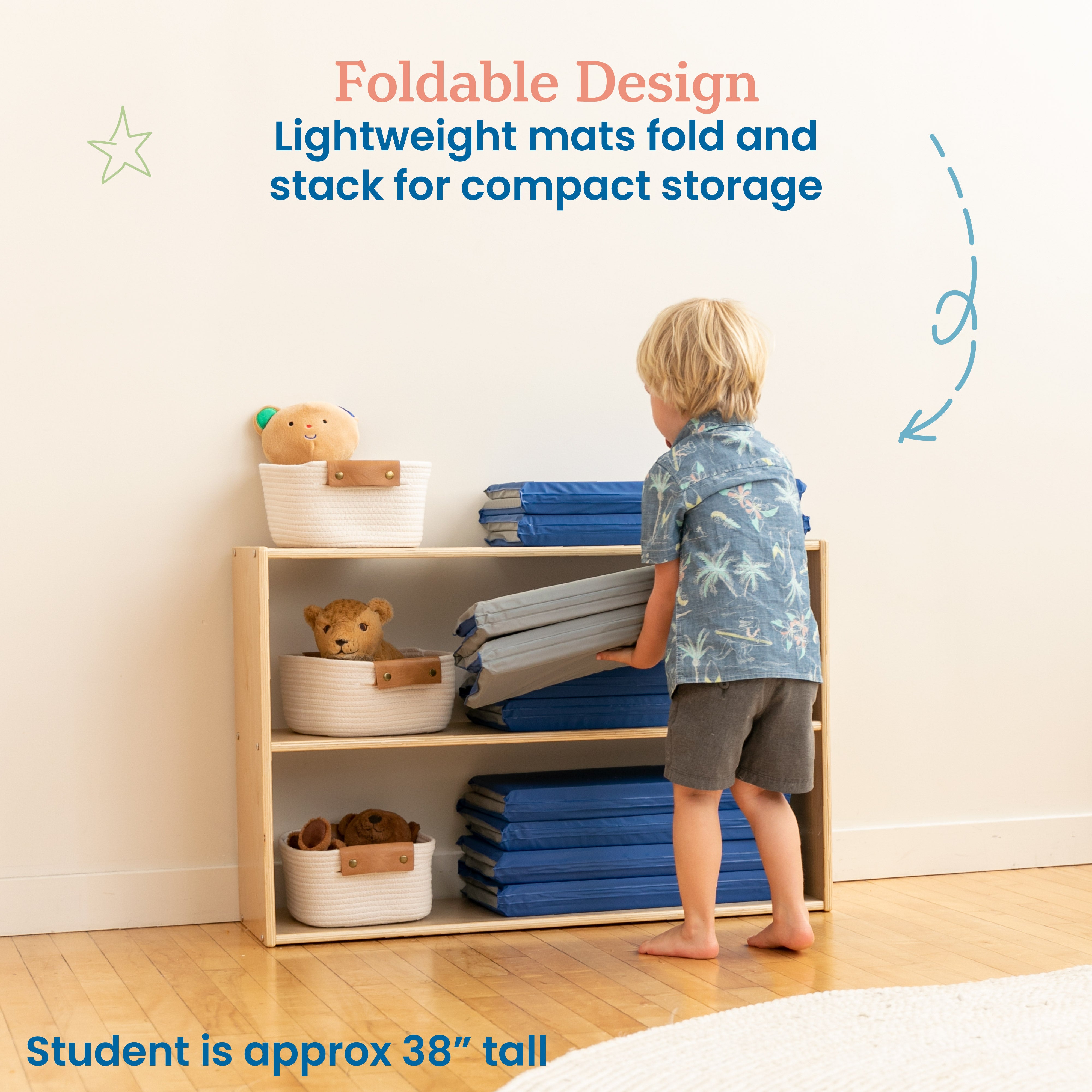 Everyday Folding Rest Mat, 4-Section, 5-Pack