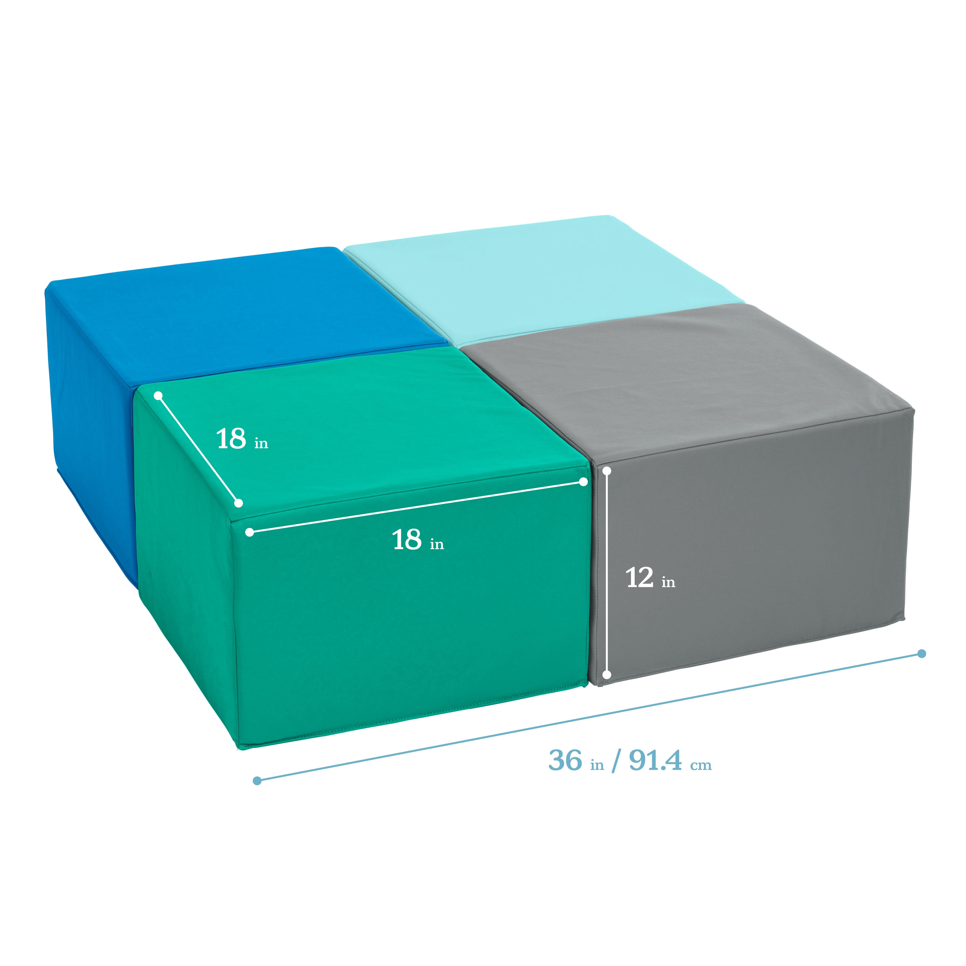 Foam Ottoman Set, Square, 4-Piece