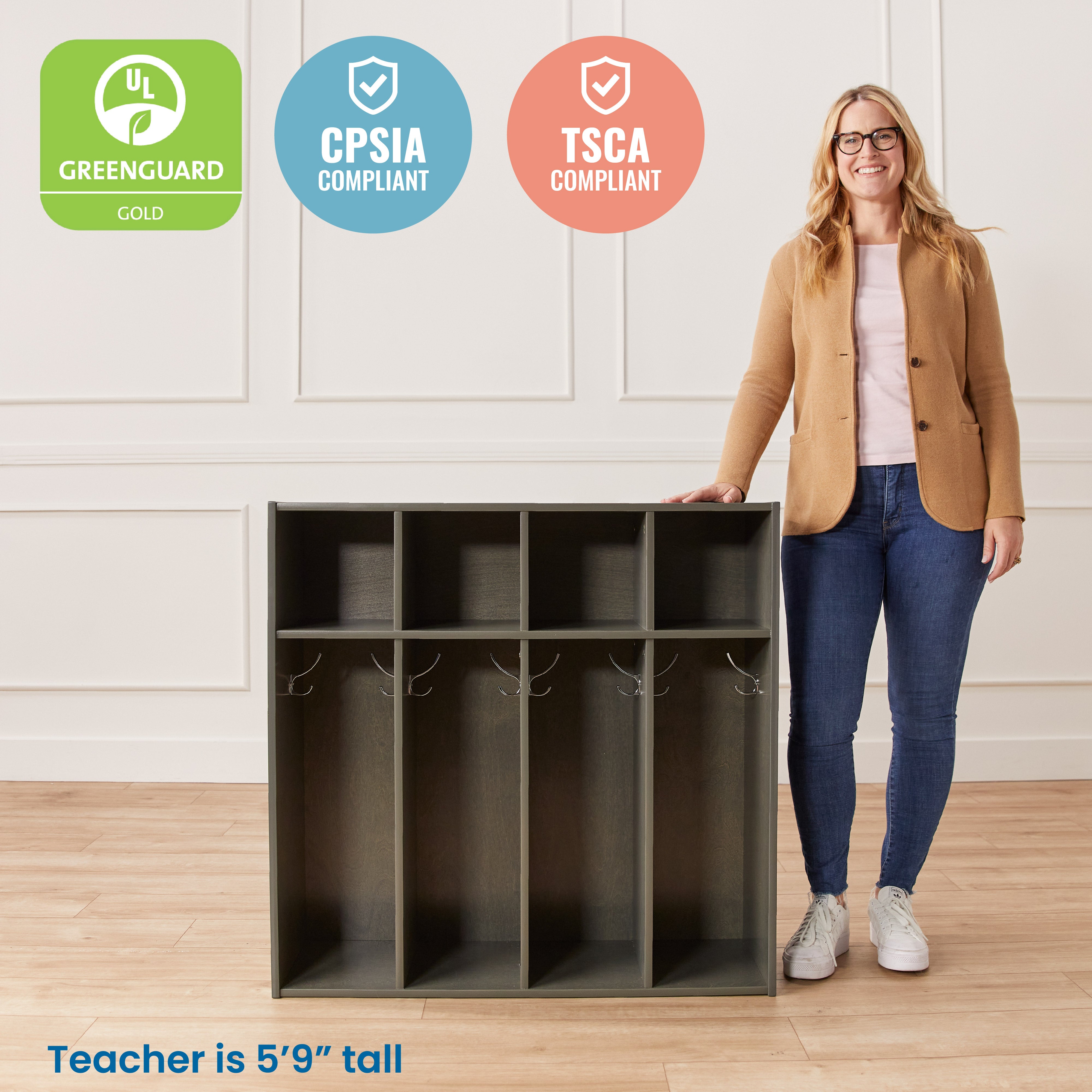 Streamline 4-Section Coat Locker, Toddler Size