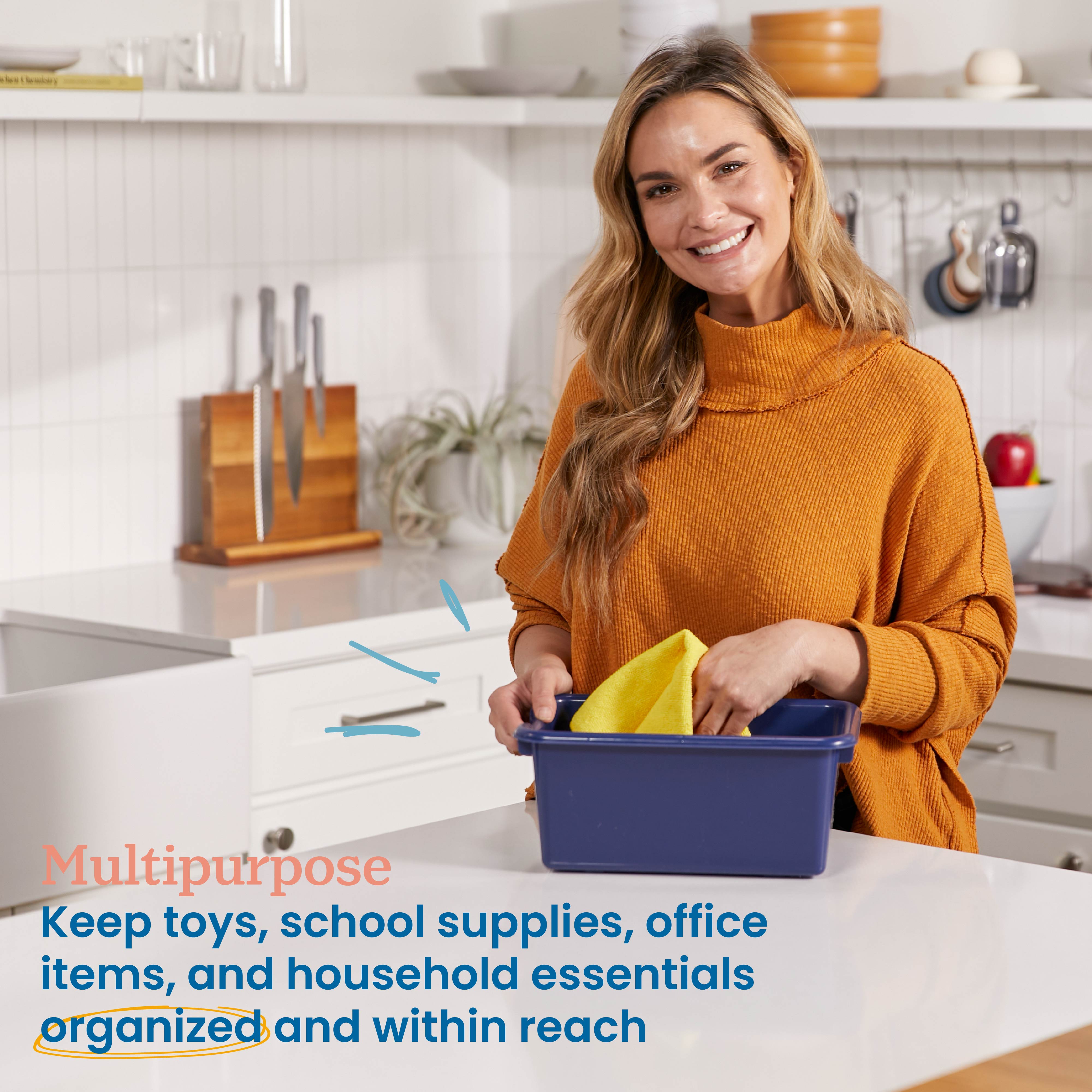 Scoop Front Plastic Storage Bins, 20-Piece