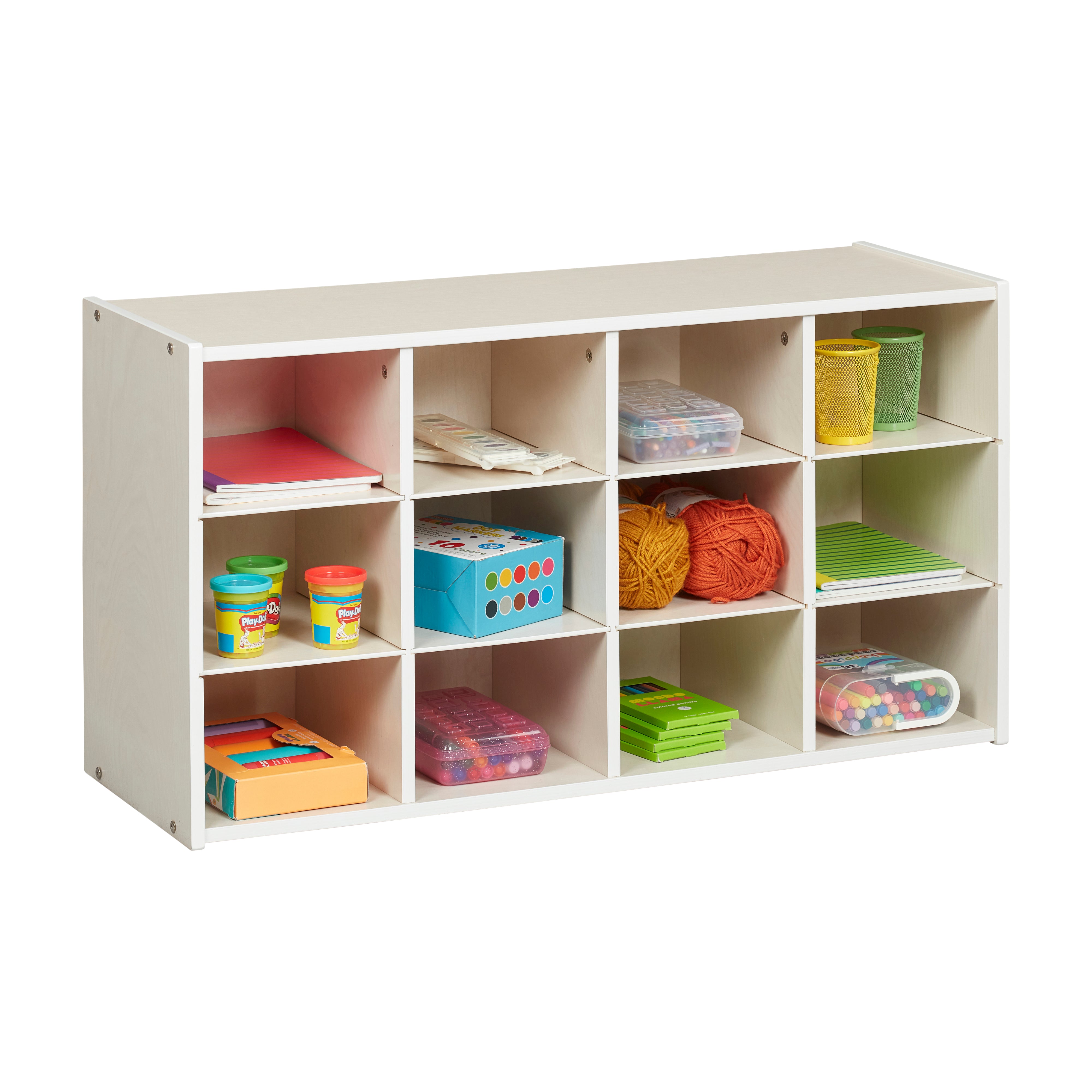 Streamline 12 Cubby Tray Storage Cabinet, 3x4