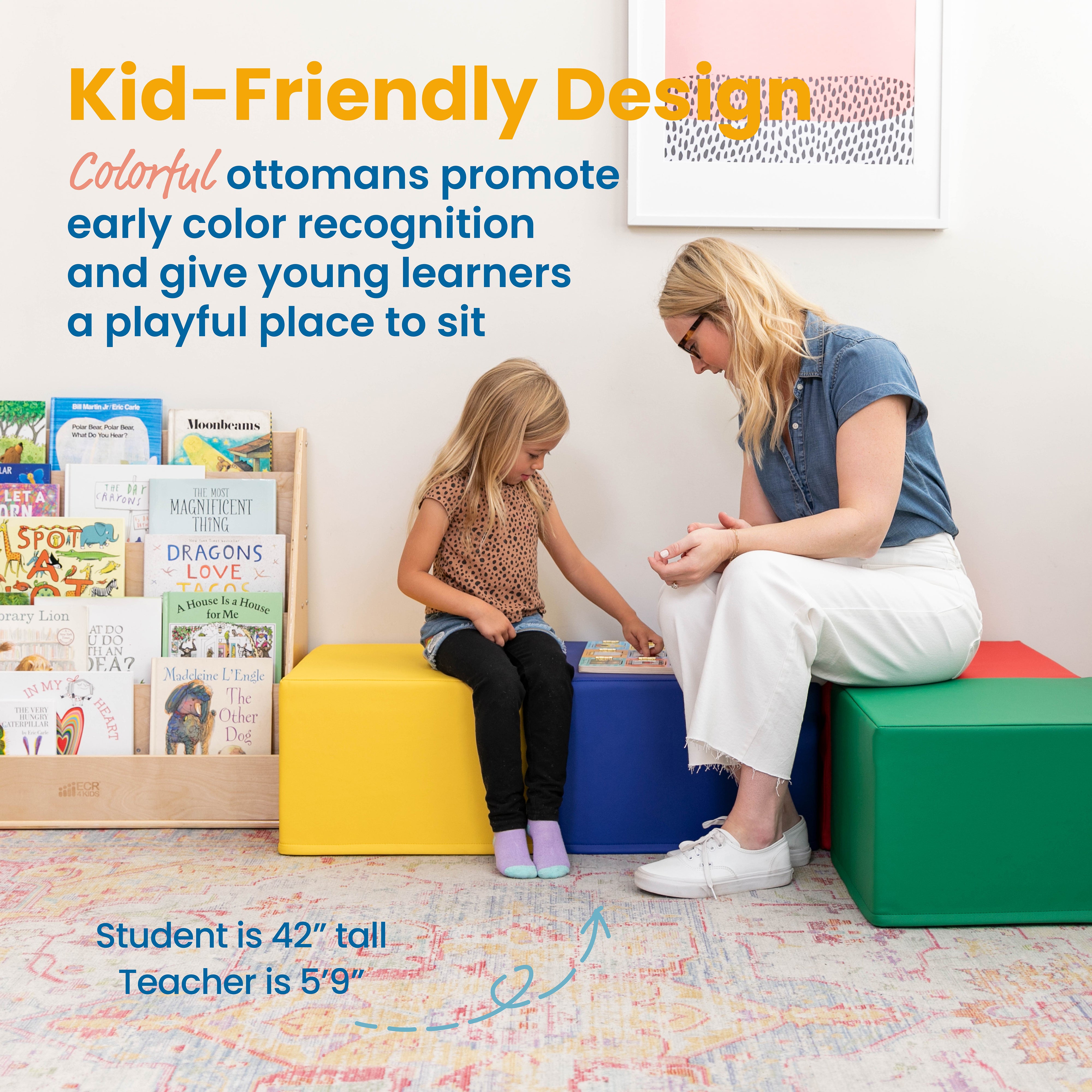 Foam Ottoman Set, Square, 4-Piece