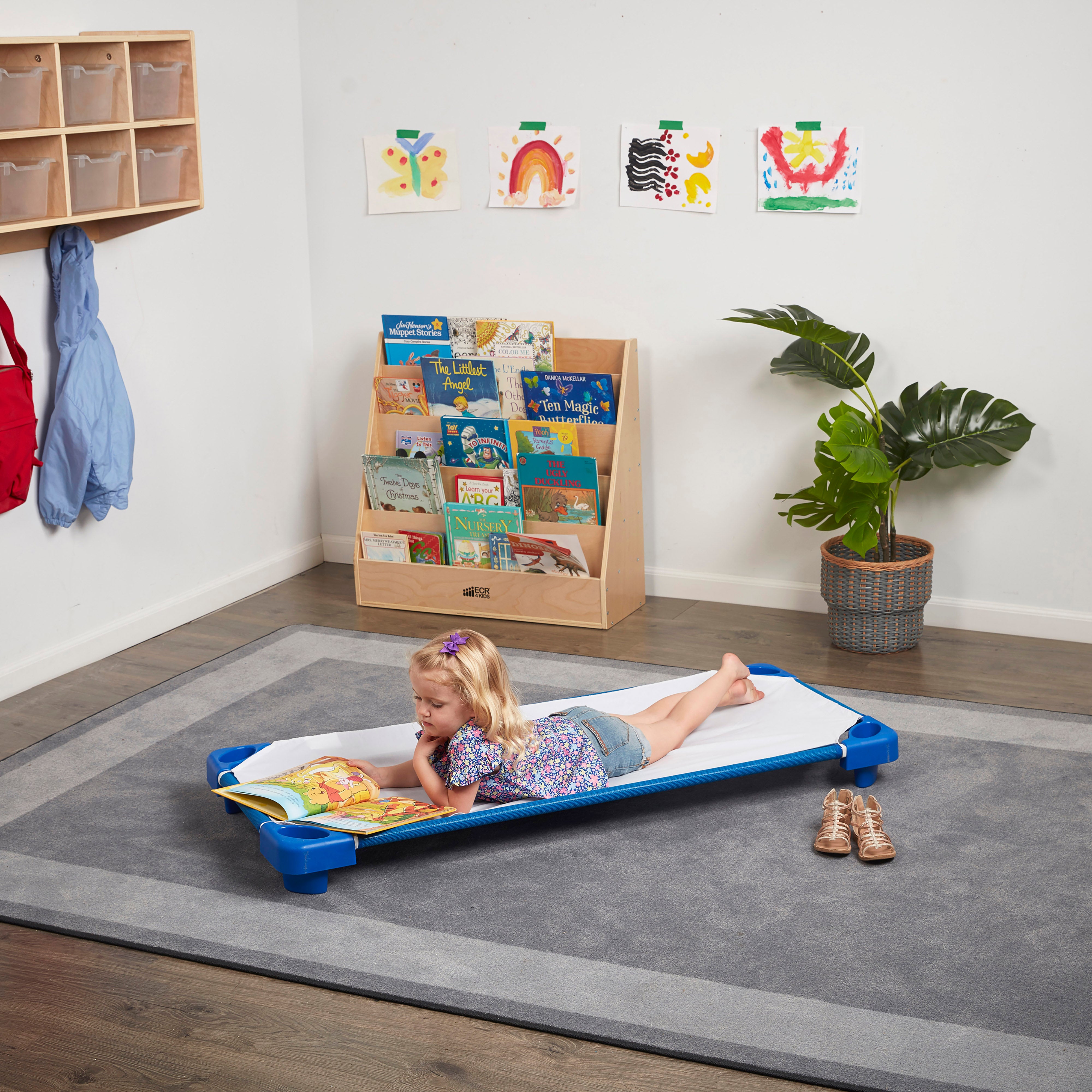 Stackable Kiddie Cot with Sheet, Ready-to-Assemble, Standard Size, 6-Pack