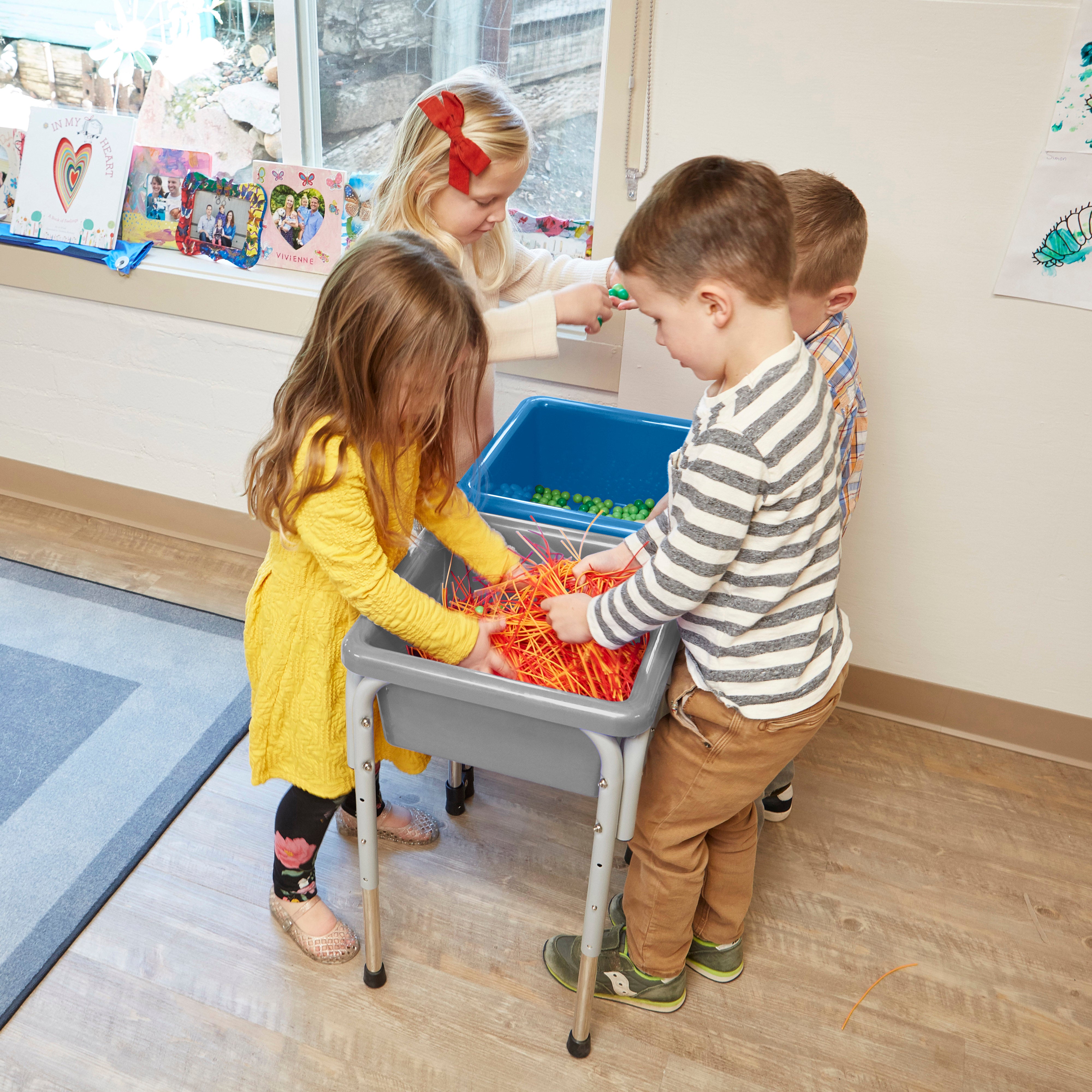 2-Station Sand and Water Adjustable Play Table, Sensory Bins