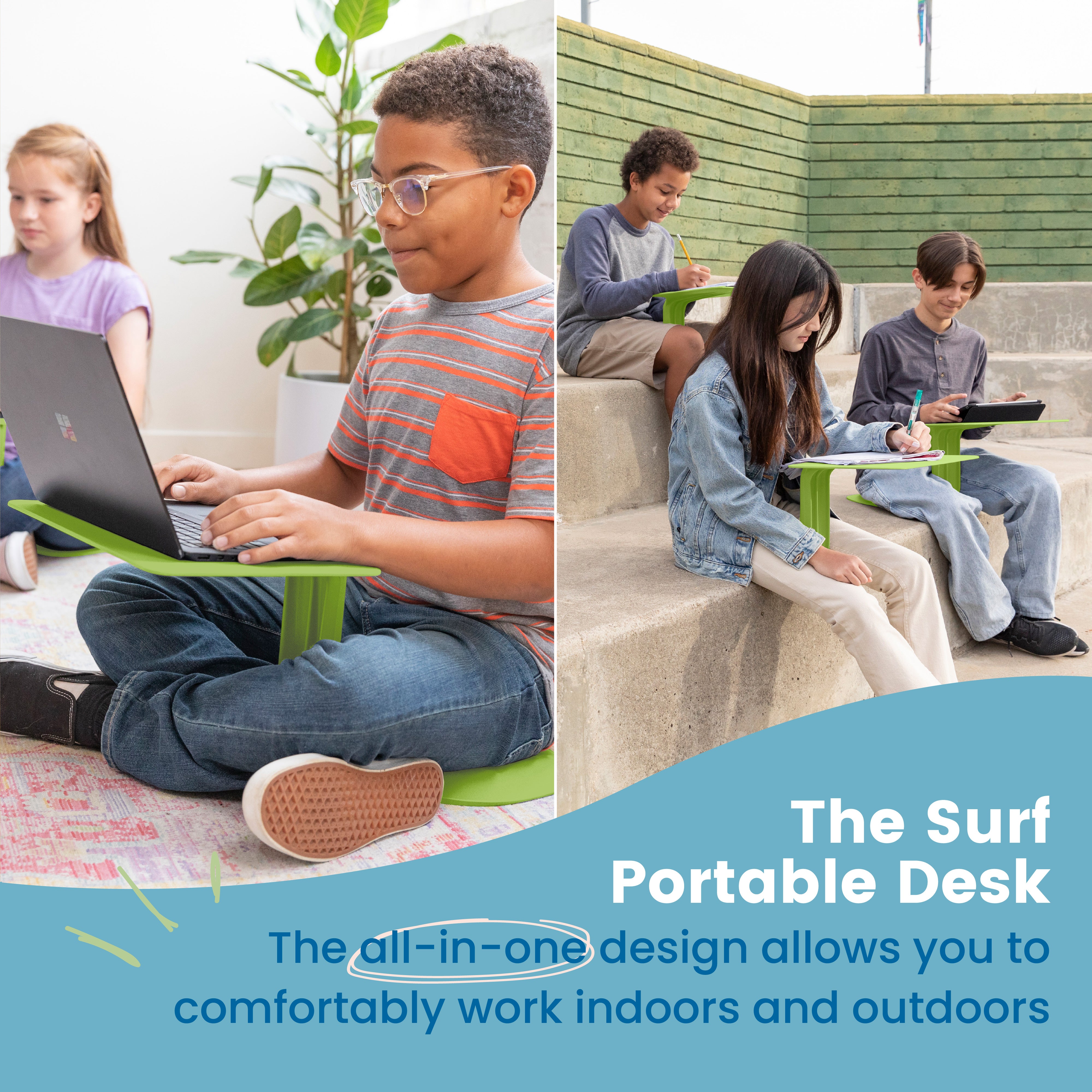 The Surf Portable Lap Desk with Mobile Storage Cart, 10-Pack