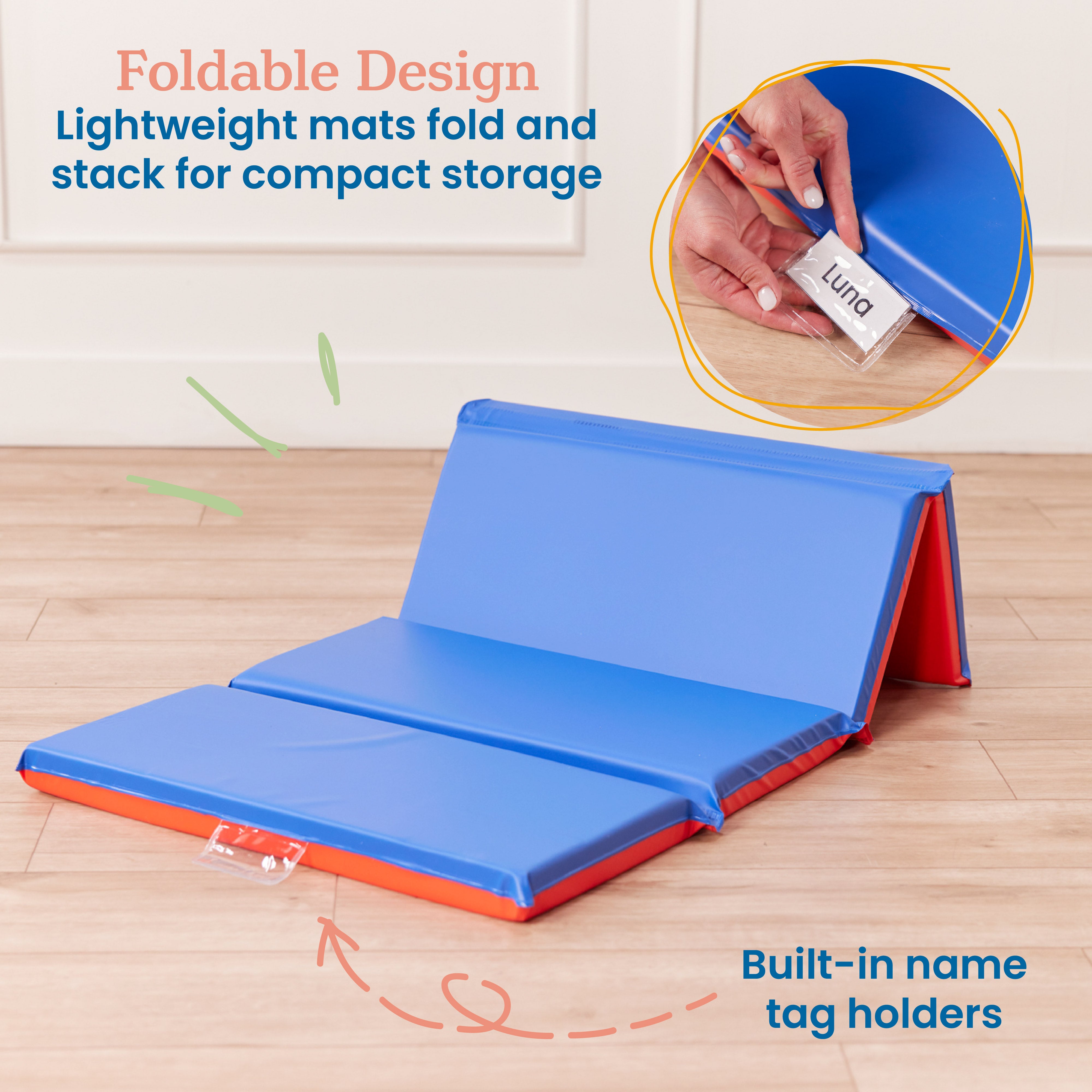 Premium Folding Rest Mat - Red/Blue