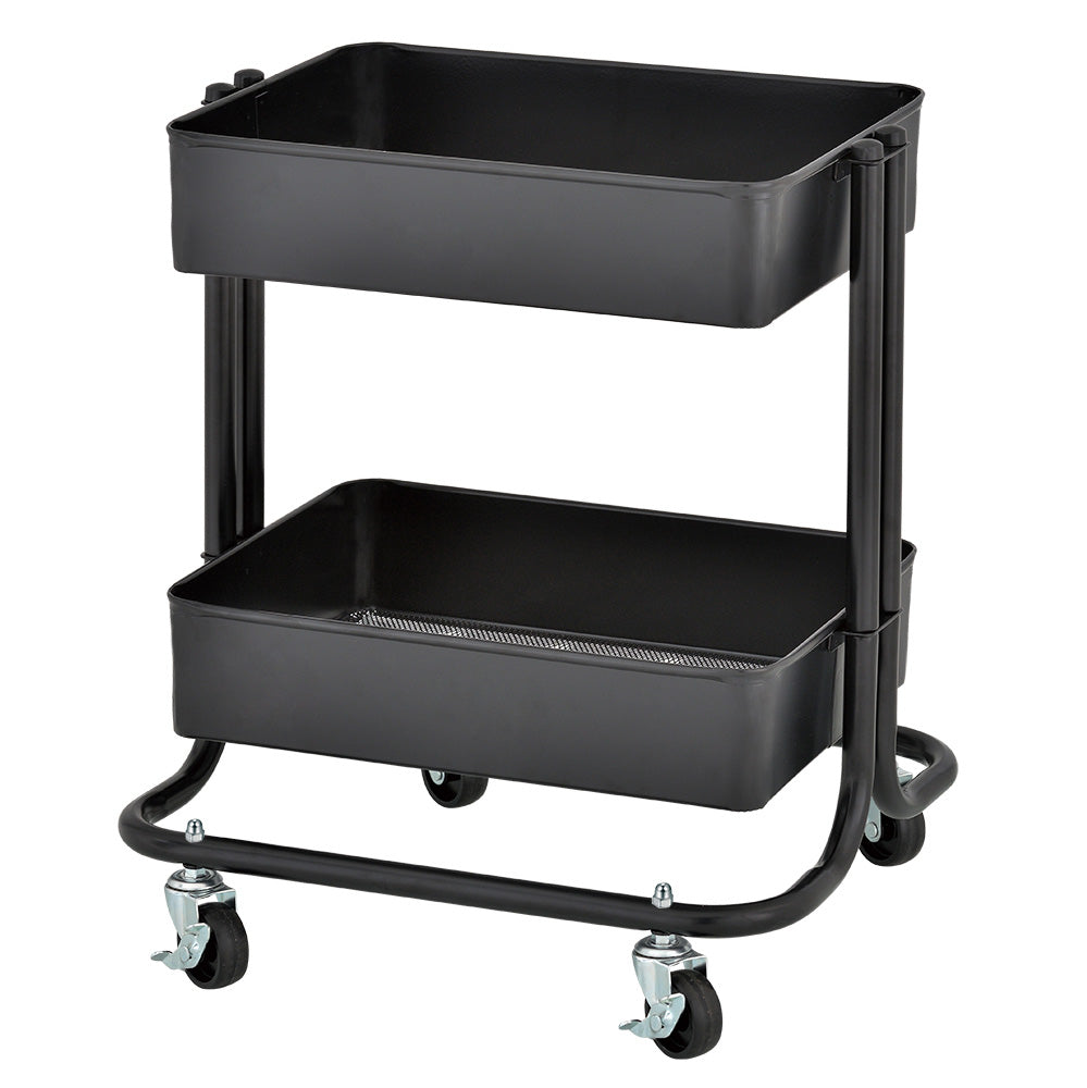 2-Tier Metal Rolling Utility Cart