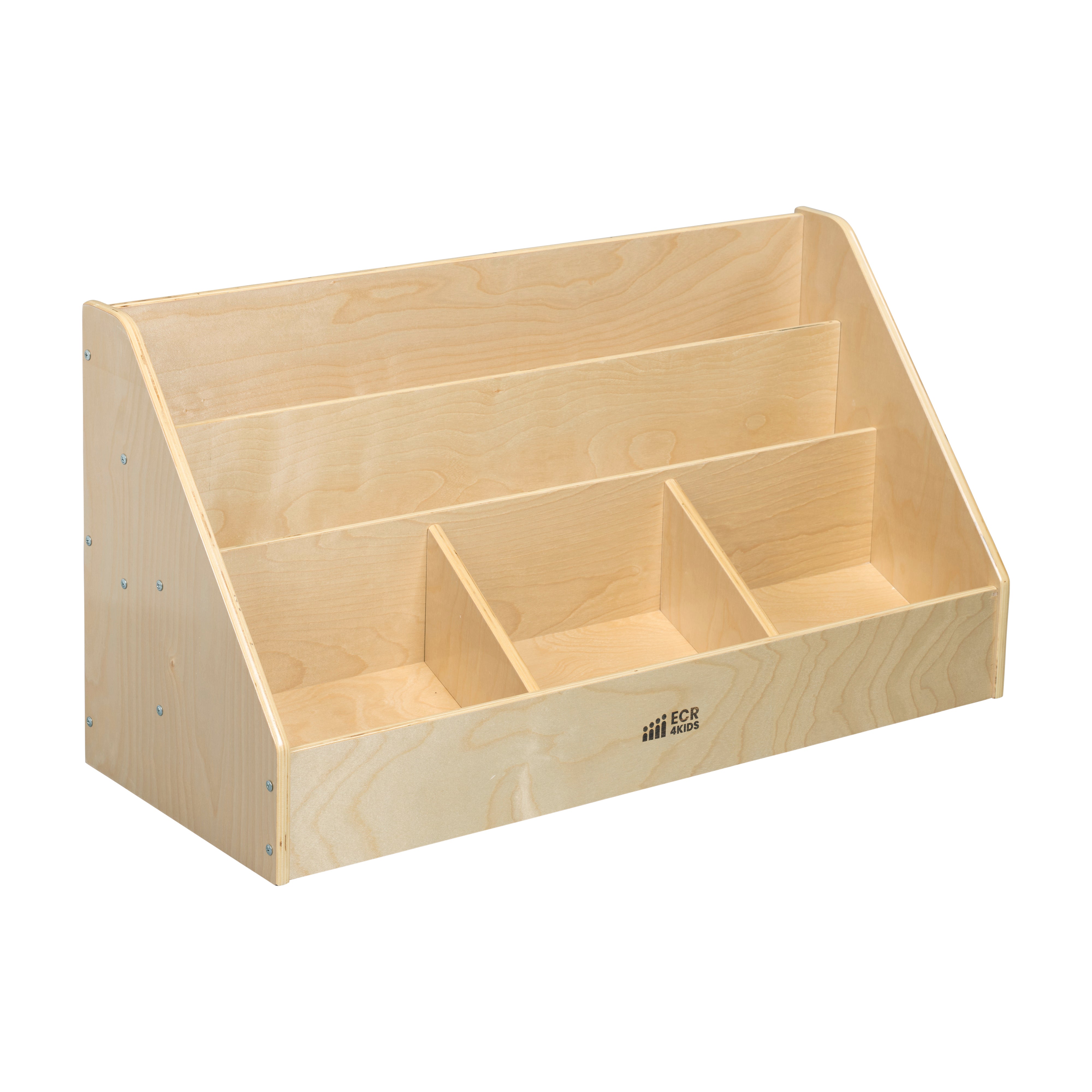 5-Compartment Easy to Reach Book Display, Classroom Storage, Natural