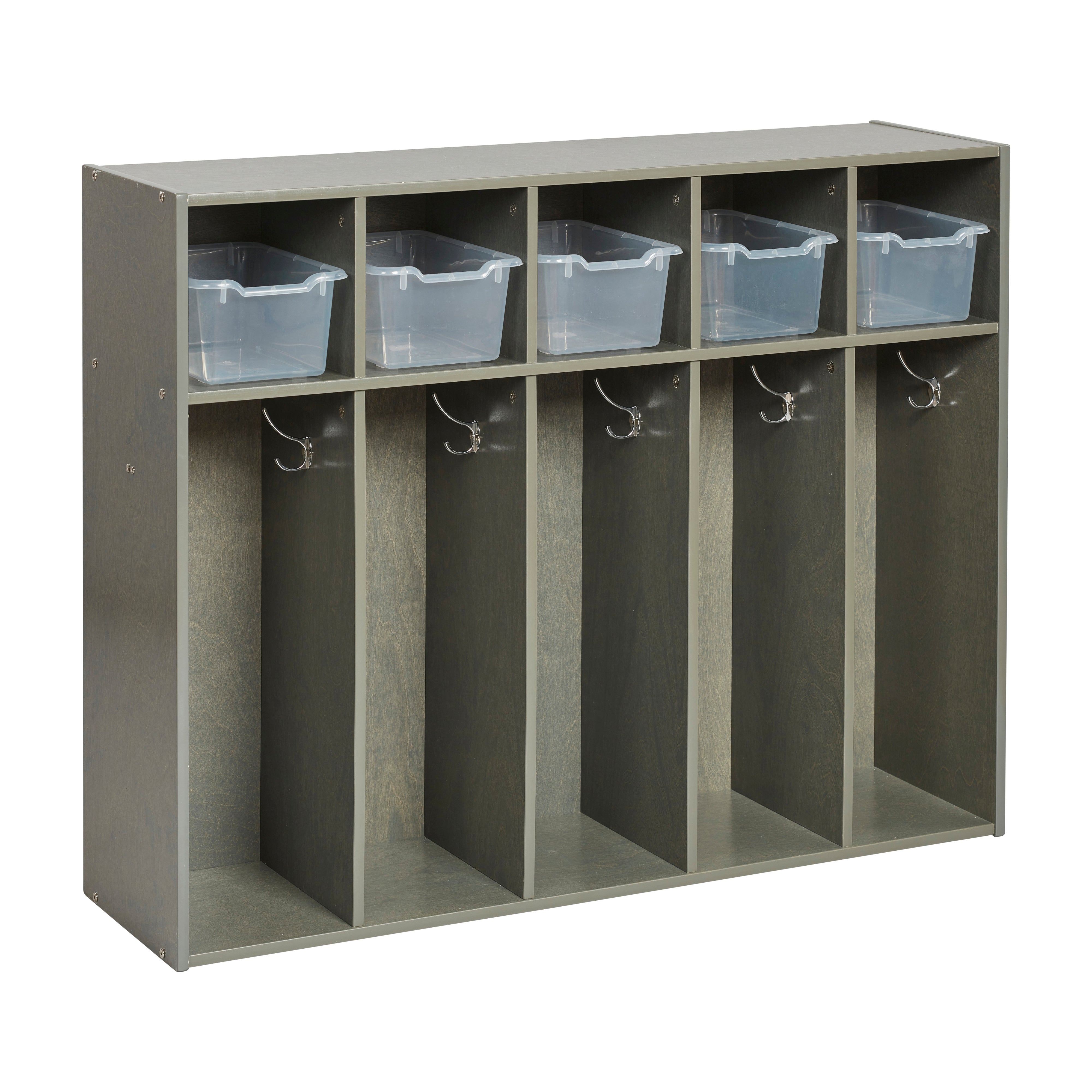Streamline 5-Section Toddler Coat Locker with 5 Scoop Front Bins