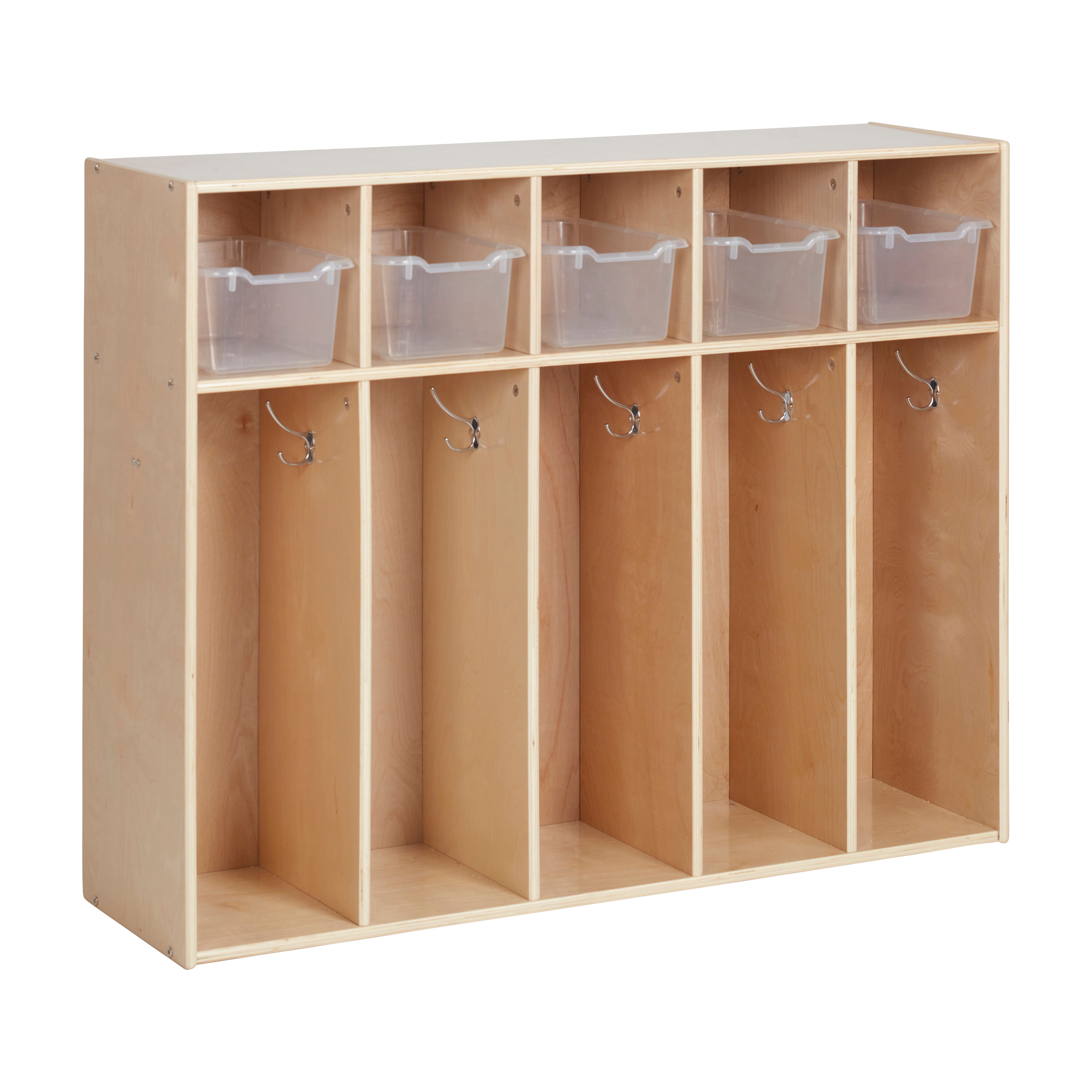 Streamline 5-Section Toddler Coat Locker and 5 Scoop Front Bins