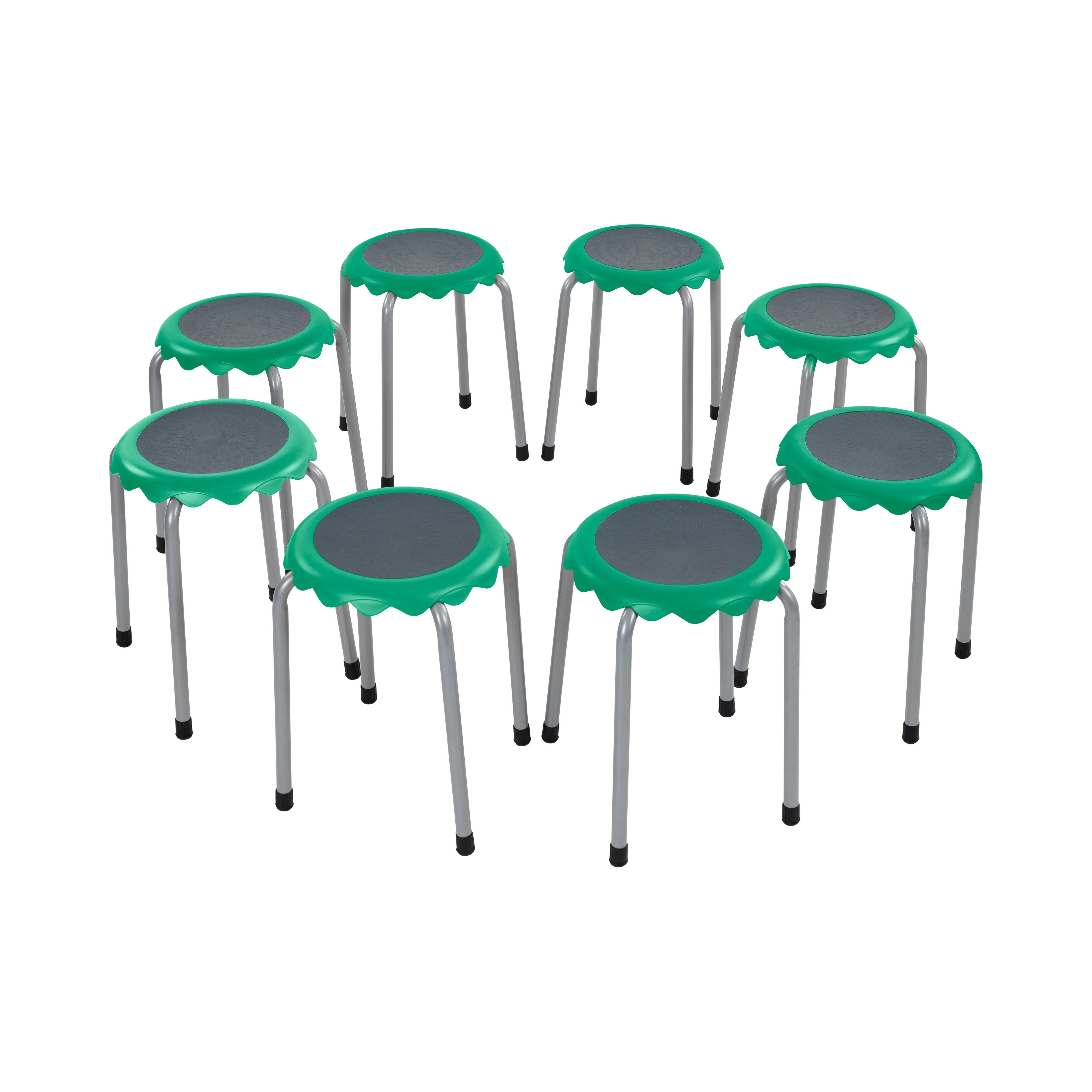 Daisy Stackable Stool with Glides Seating Set, 8-Piece