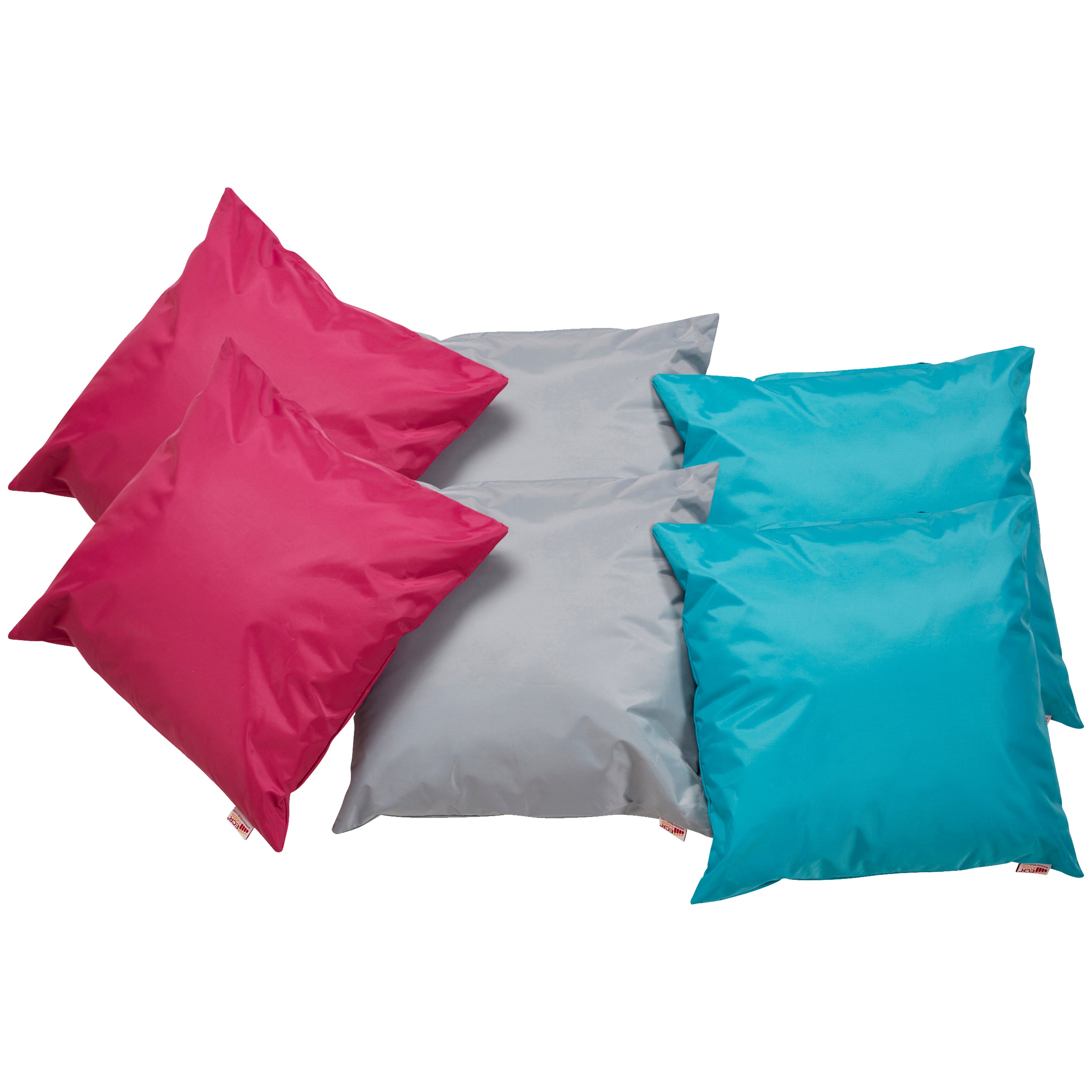 Indoor/Outdoor Floor Pillow Cushion Seating Set, 17in x 17in, 6-Piece