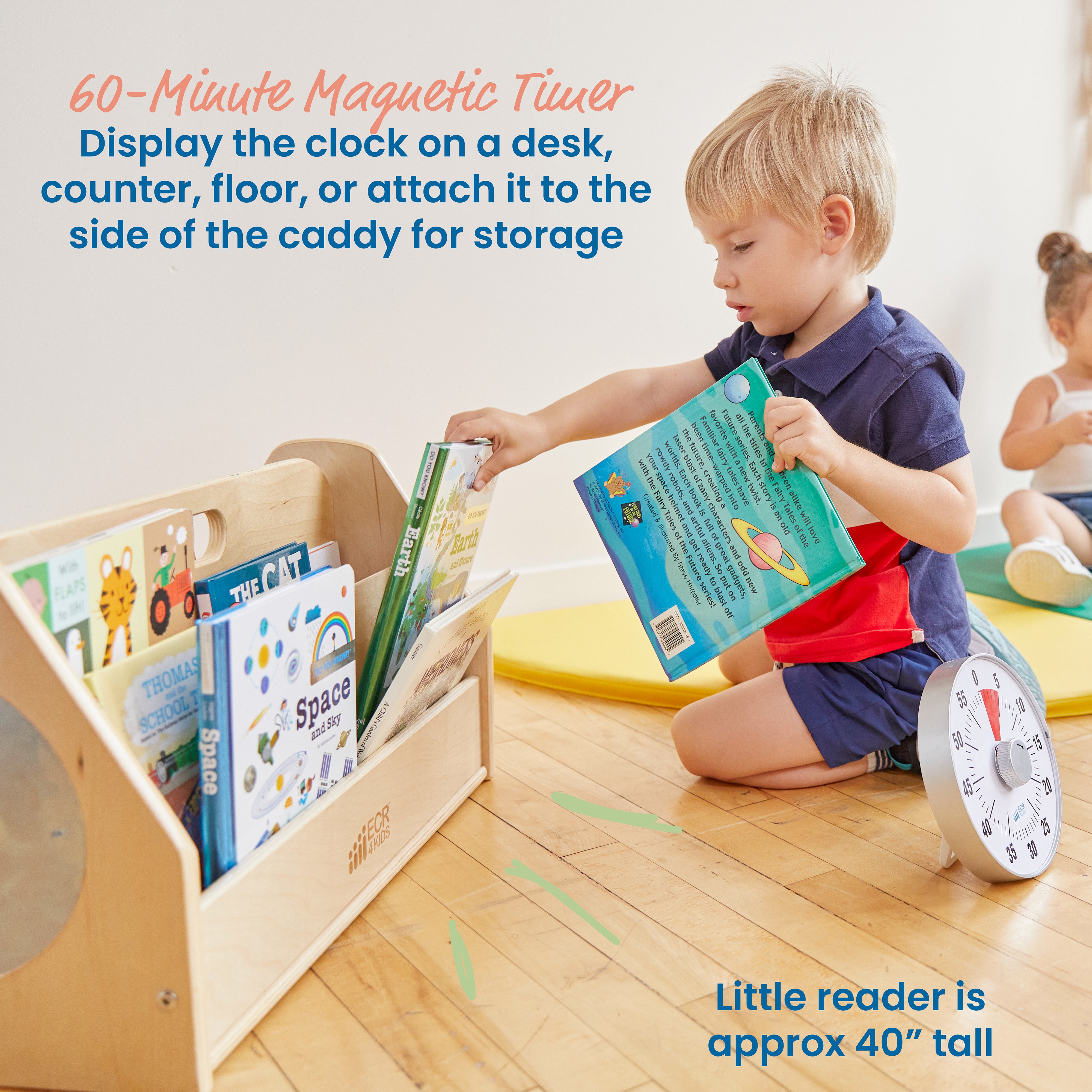 Double-Sided Book Caddy with Countdown Timer