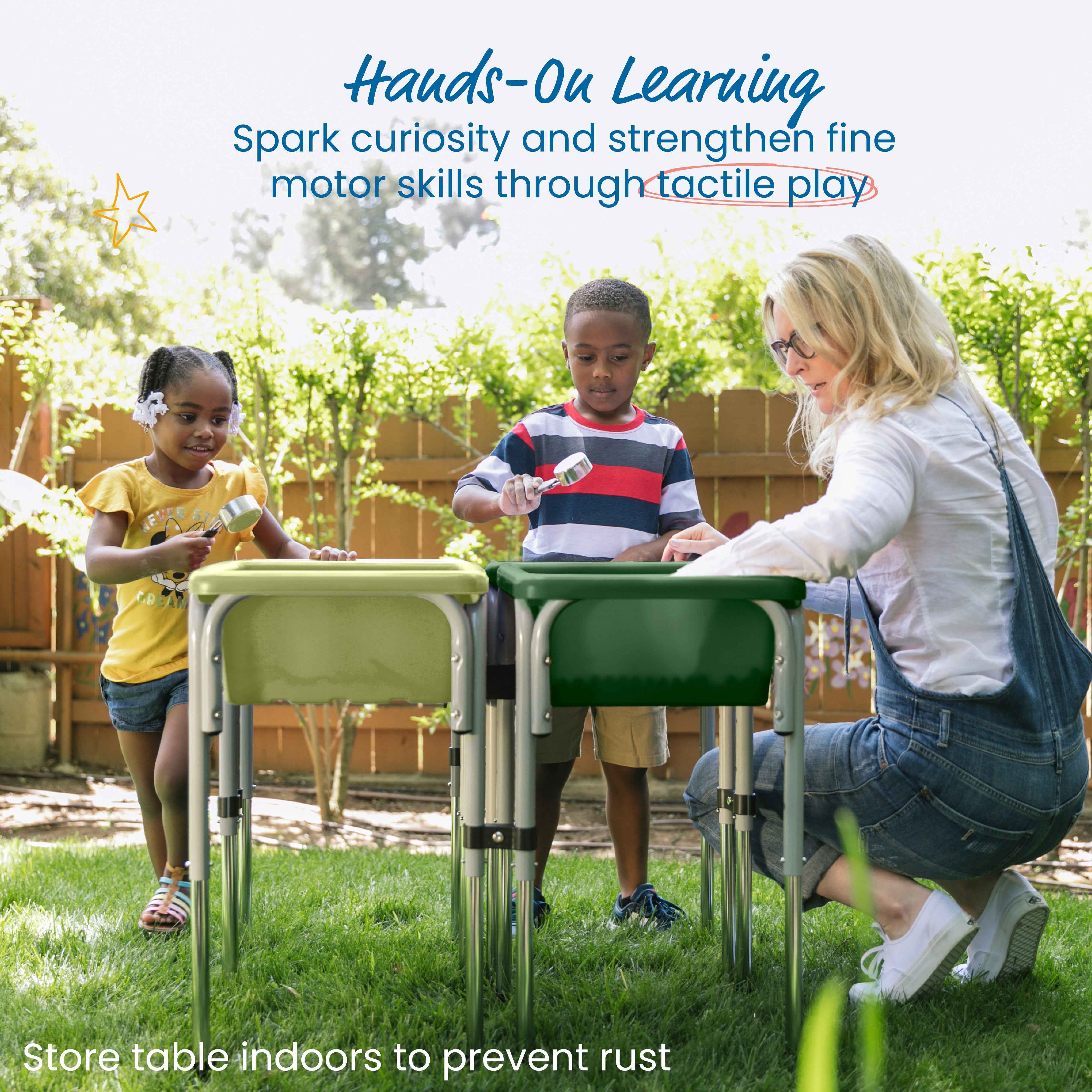 4-Station Sand and Water Adjustable Play Table