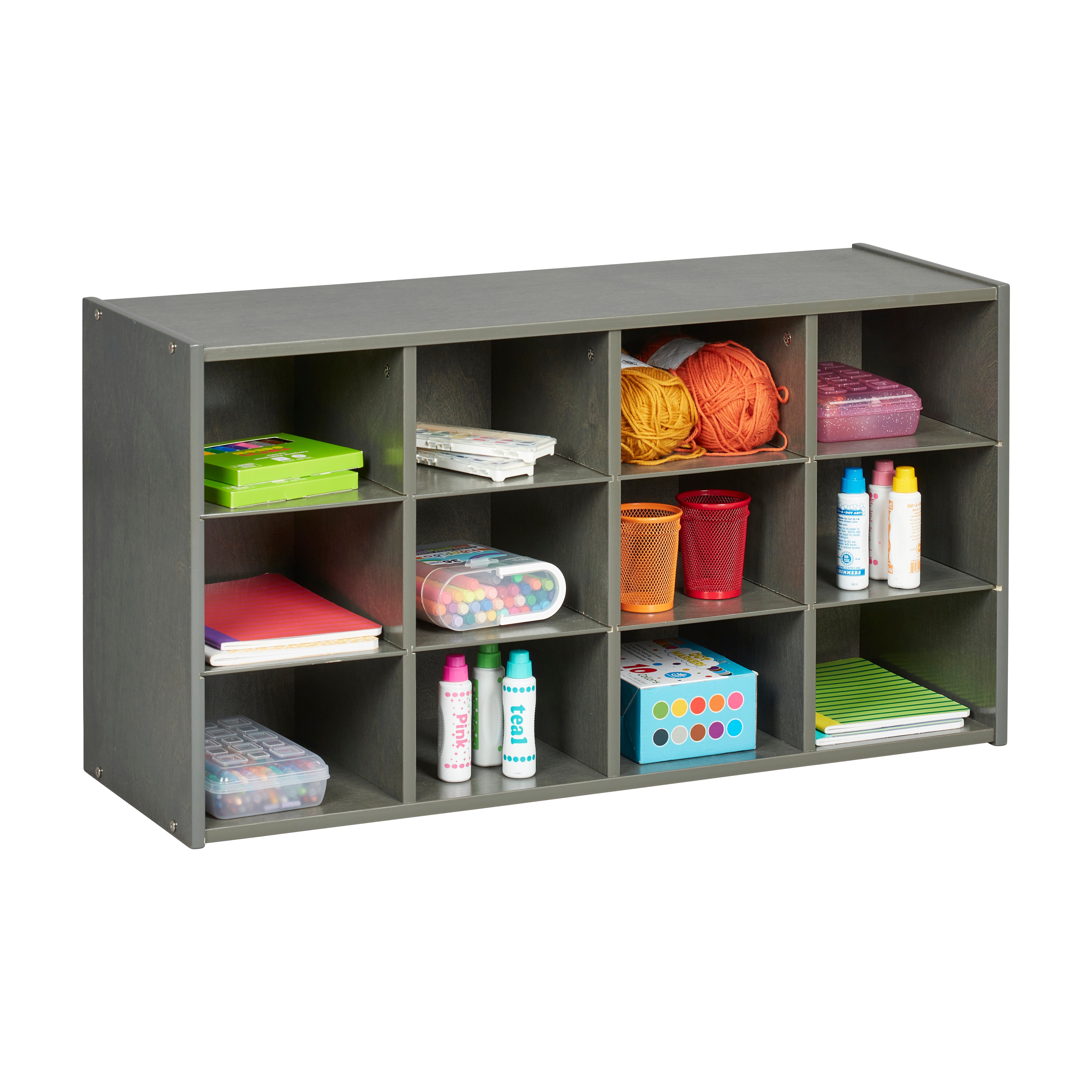 Streamline 12 Cubby Tray Storage Cabinet, 3x4