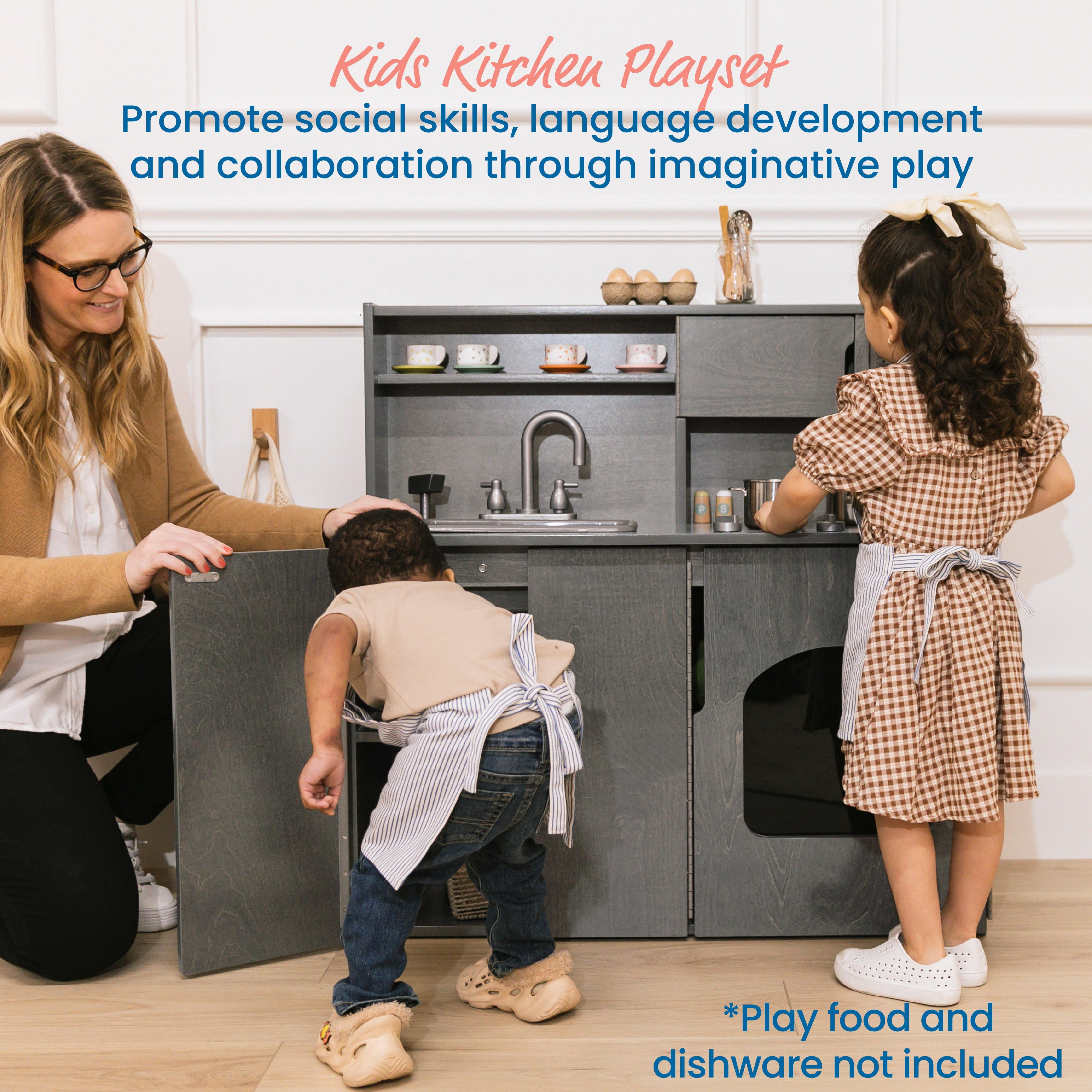 4-in-1 Kitchen, Sink, Stove, Oven, Microwave and Storage