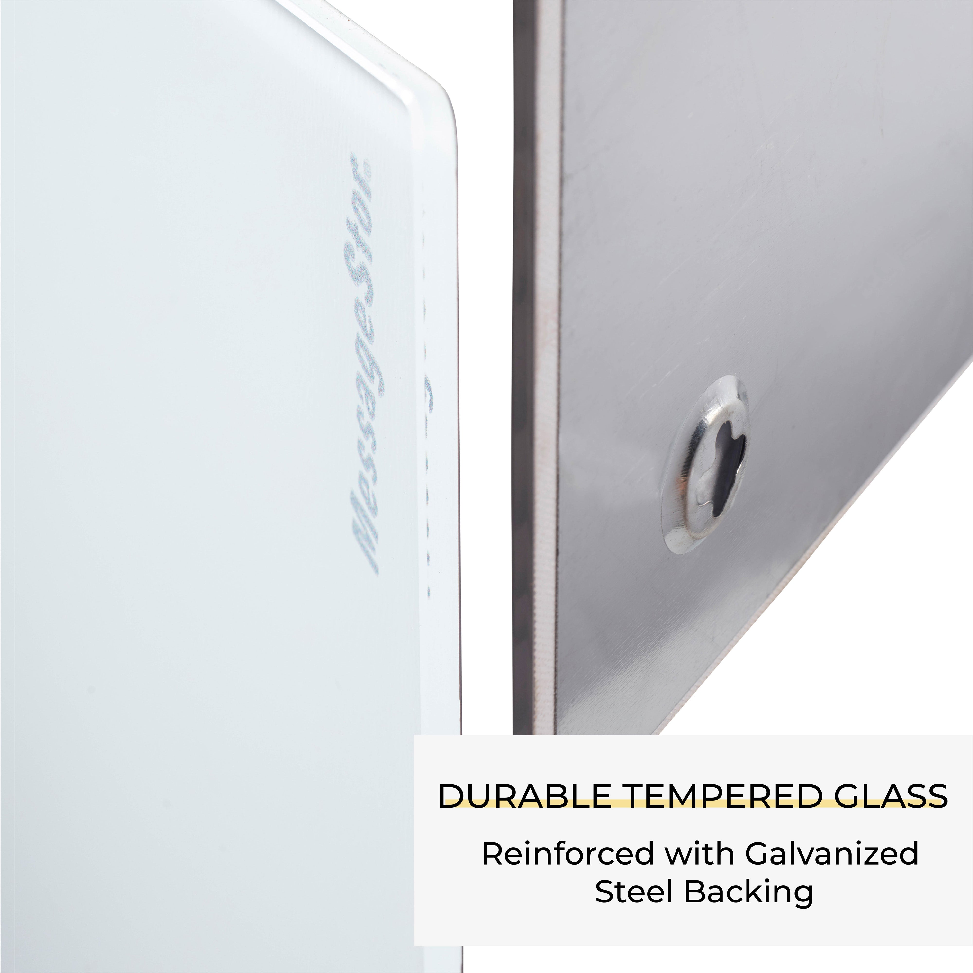 MessageStor Magnetic Dry-Erase Glass Board with Magnets, 18in x 36in