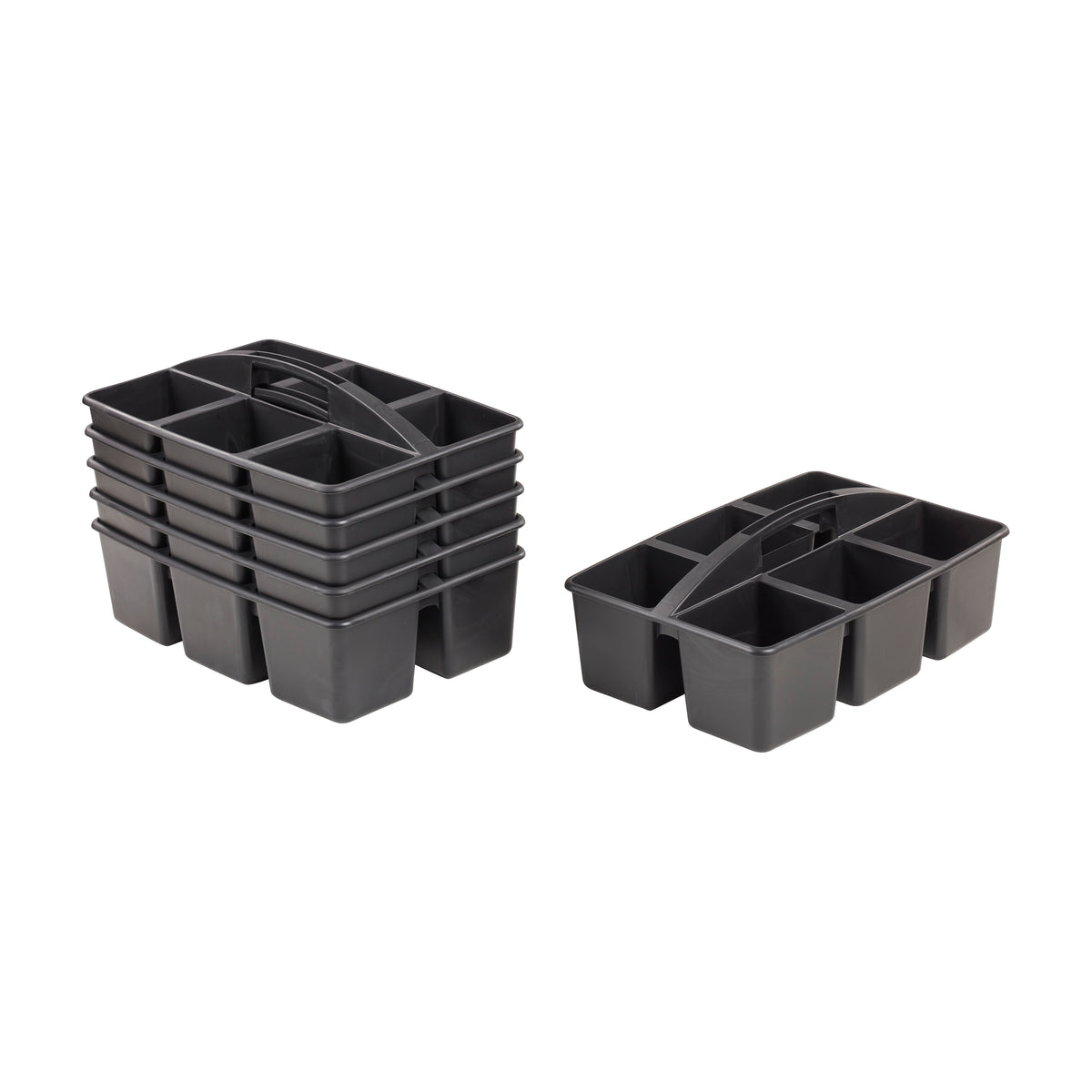 6-Compartment Large Plastic Caddy, 6-Pack